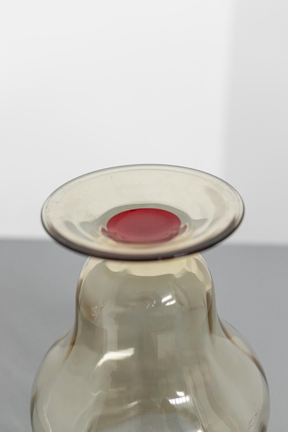 Milieu du XXe siècle Récipient en verre de Murano dans le style Vittorio Zecchin, années 1930 en vente