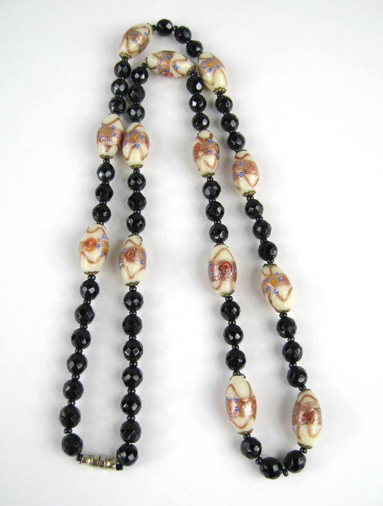 Ecloud Shop® Set Black Lampwork Glass Murano Bead Necklace Earrings FASHION 