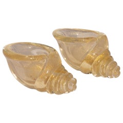 Retro Murano Glass Cornucopia Form Toothpick Holders