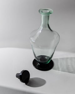 Decanter in vetro di Murano vintage Greene & Greene Green con tappo, anni '60