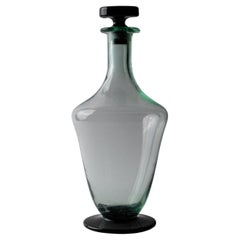 Decanter in vetro di Murano vintage Greene & Greene Green con tappo, anni '60