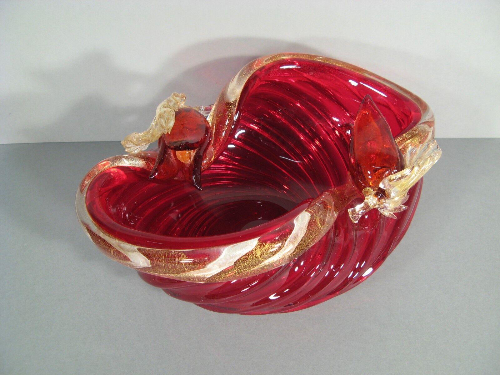 Empire Bol décoratif en verre de Murano à motifs floraux, années 1960 - 1Y145