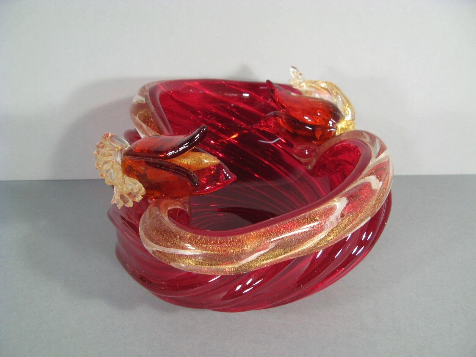 Milieu du XXe siècle Bol décoratif en verre de Murano à motifs floraux, années 1960 - 1Y145