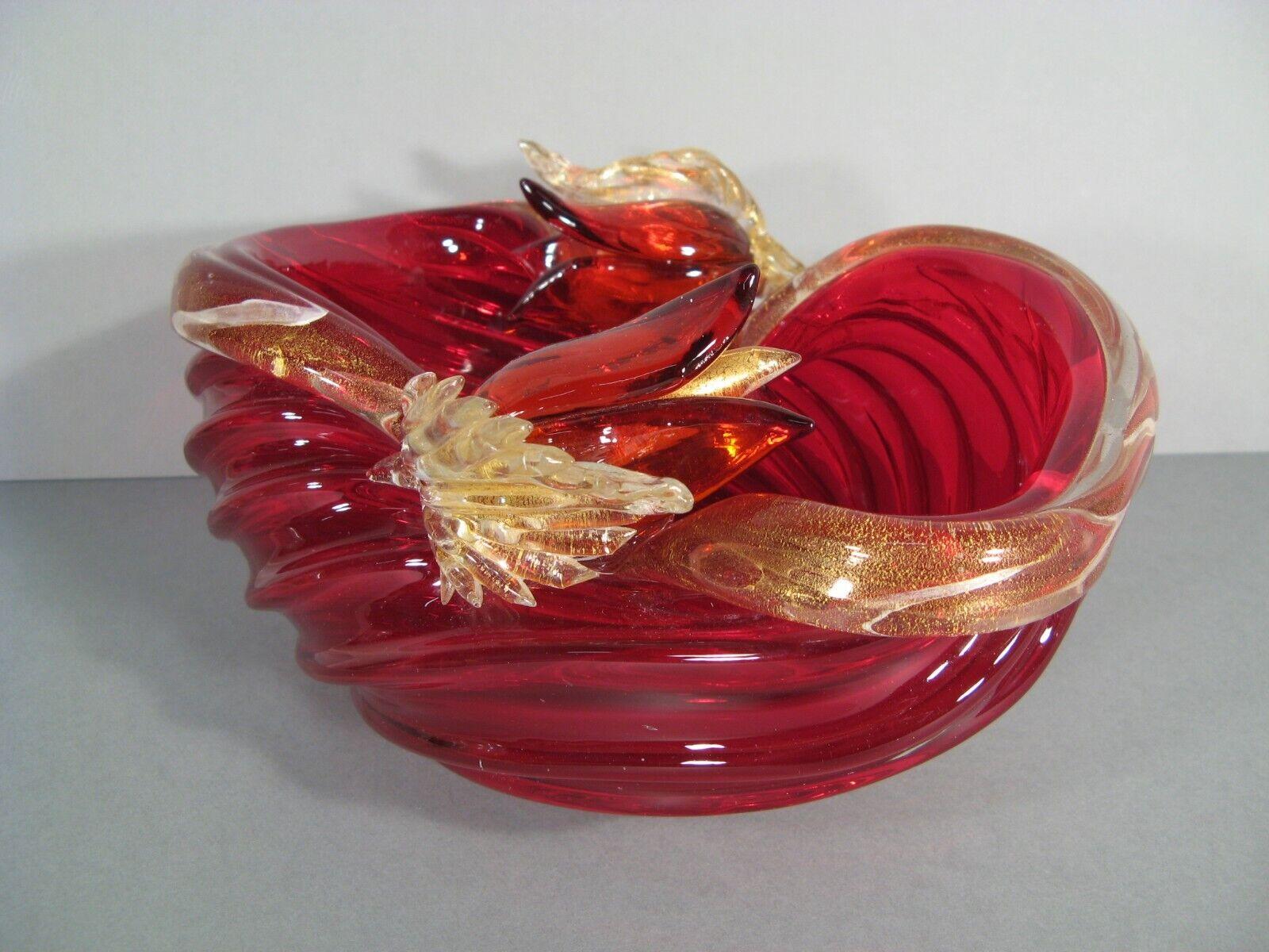 Verre de Murano Bol décoratif en verre de Murano à motifs floraux, années 1960 - 1Y145