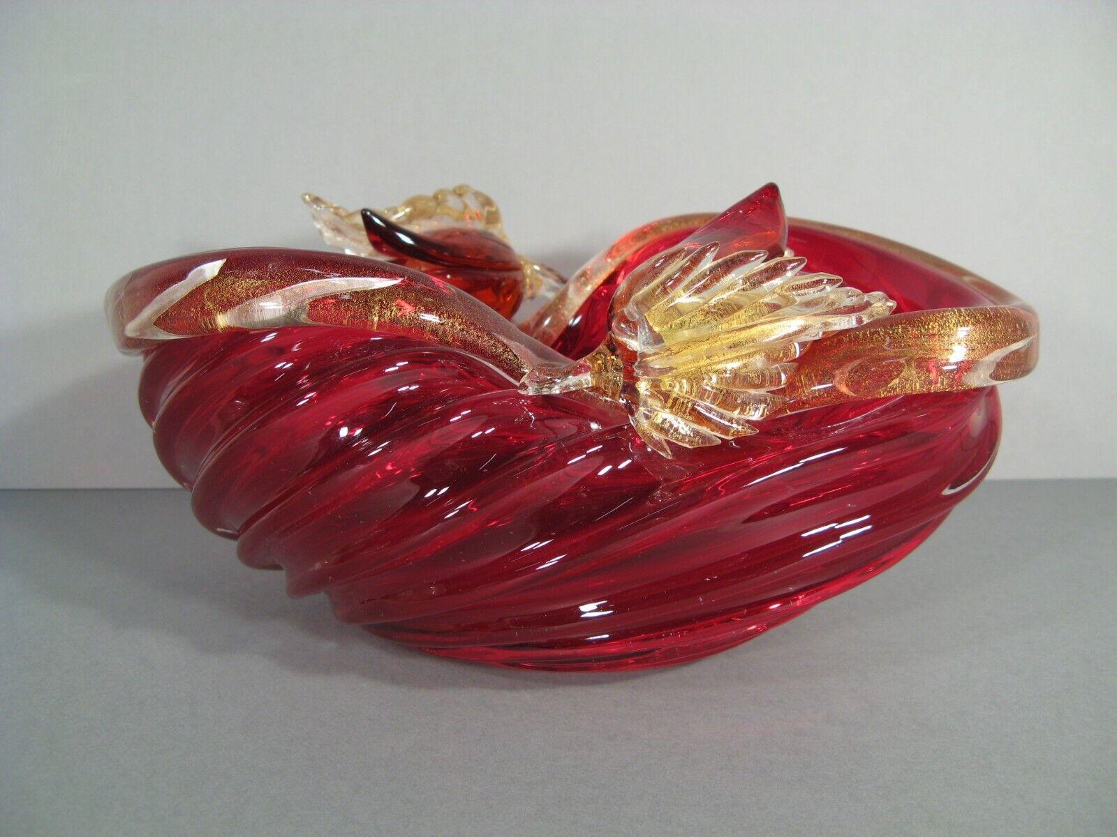 Bol décoratif en verre de Murano à motifs floraux, années 1960 - 1Y145 1