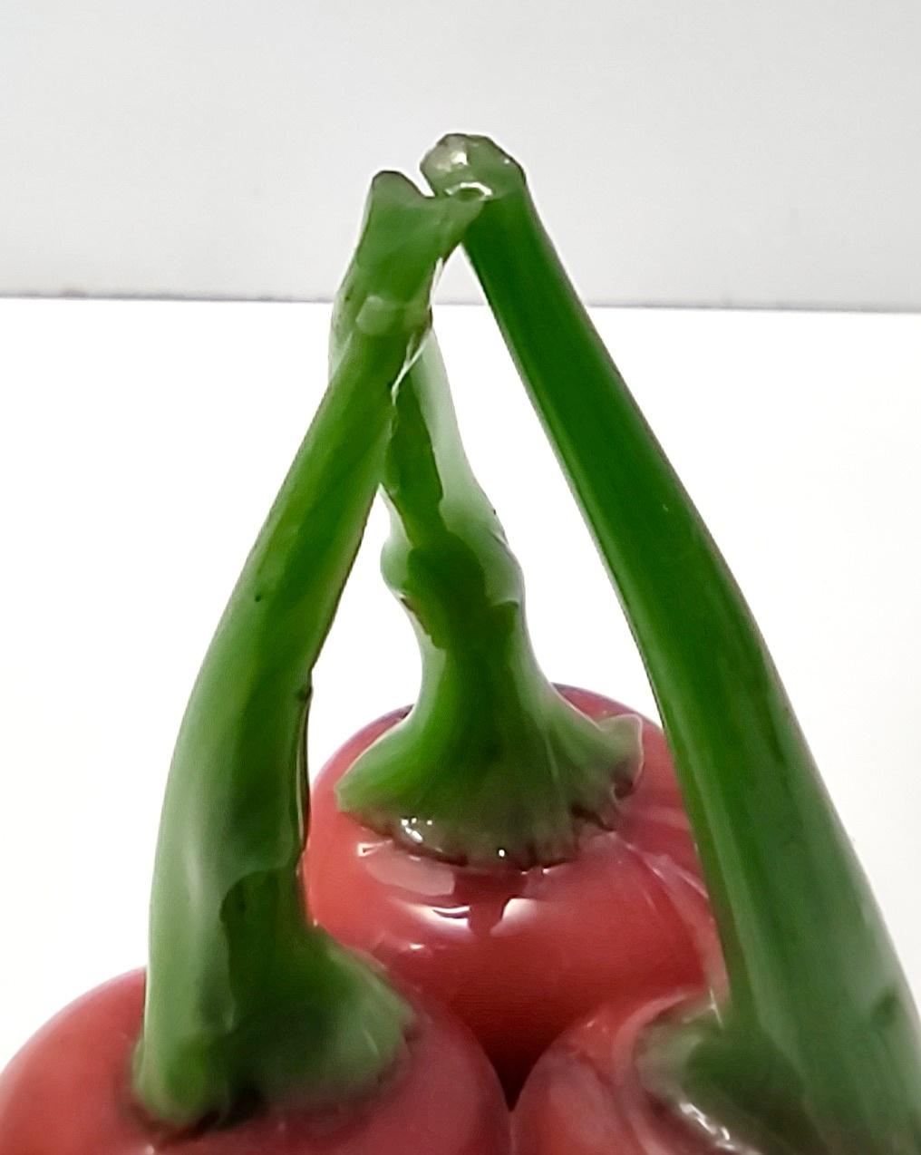 Dekorativer Artikel aus Murano-Glas mit Kirschen von Martinuzzi für Venini, Italien im Angebot 3