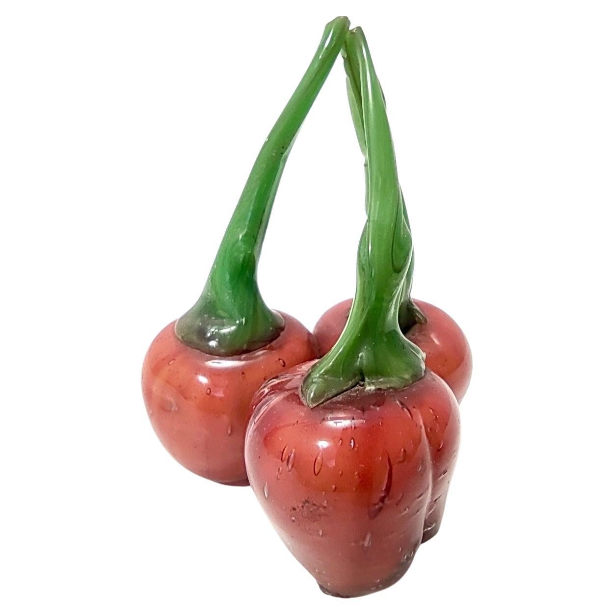 Vintage Murano Glass Decorative Item of Cherries by Martinuzzi for