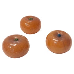 Vintage Murano Glass Decorative Set of Three Tangerines by Martinuzzi for Venini