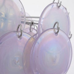 Vintage Murano Glass Disc Chandelier in Lavender, 1970s