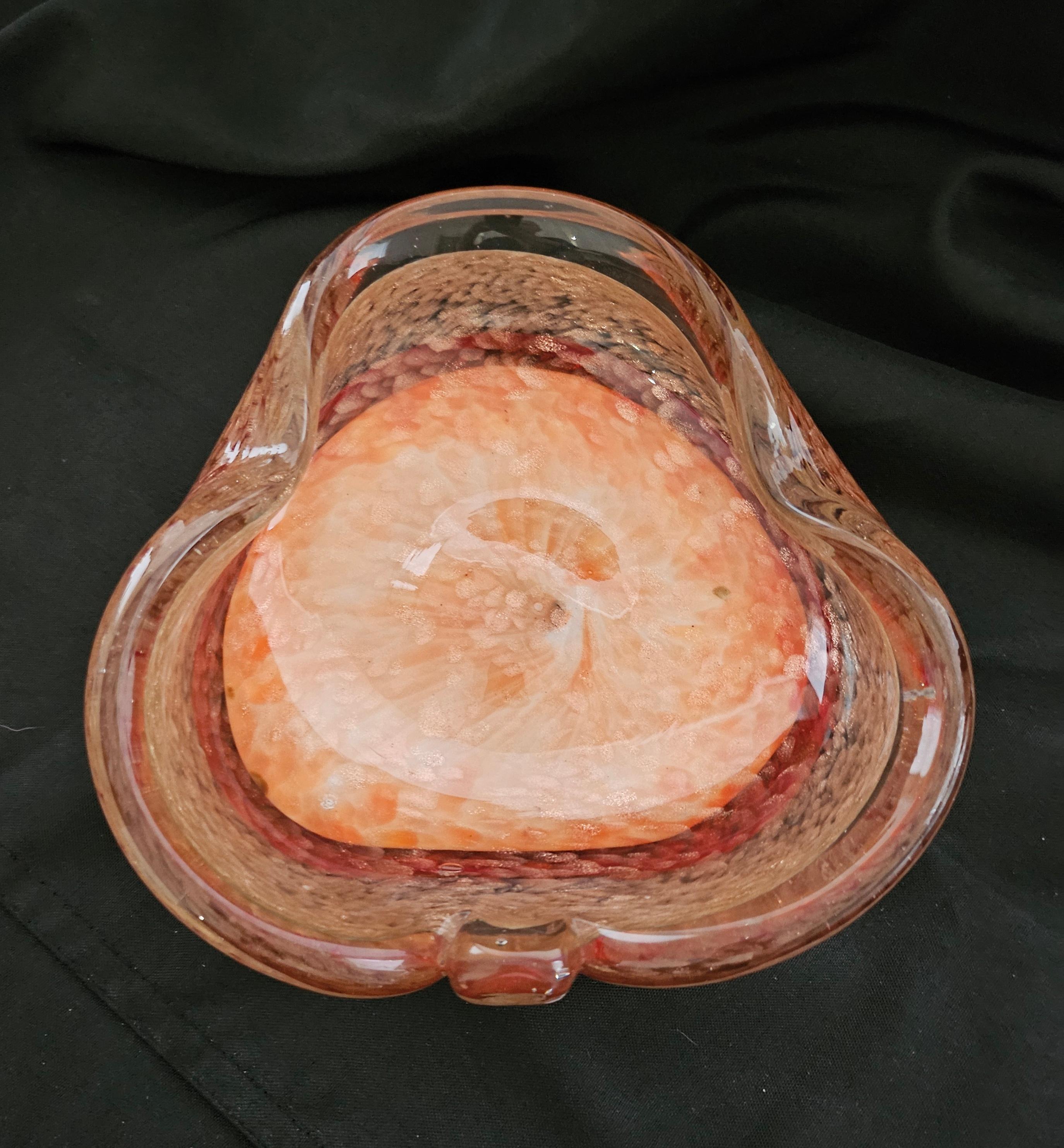 Plat / bol MCM en verre de Murano avec mouchetures d'or ou cuivre en aventurine - VENTE en vente 2