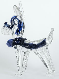 Vintage Murano Glass Dog, 1980s
