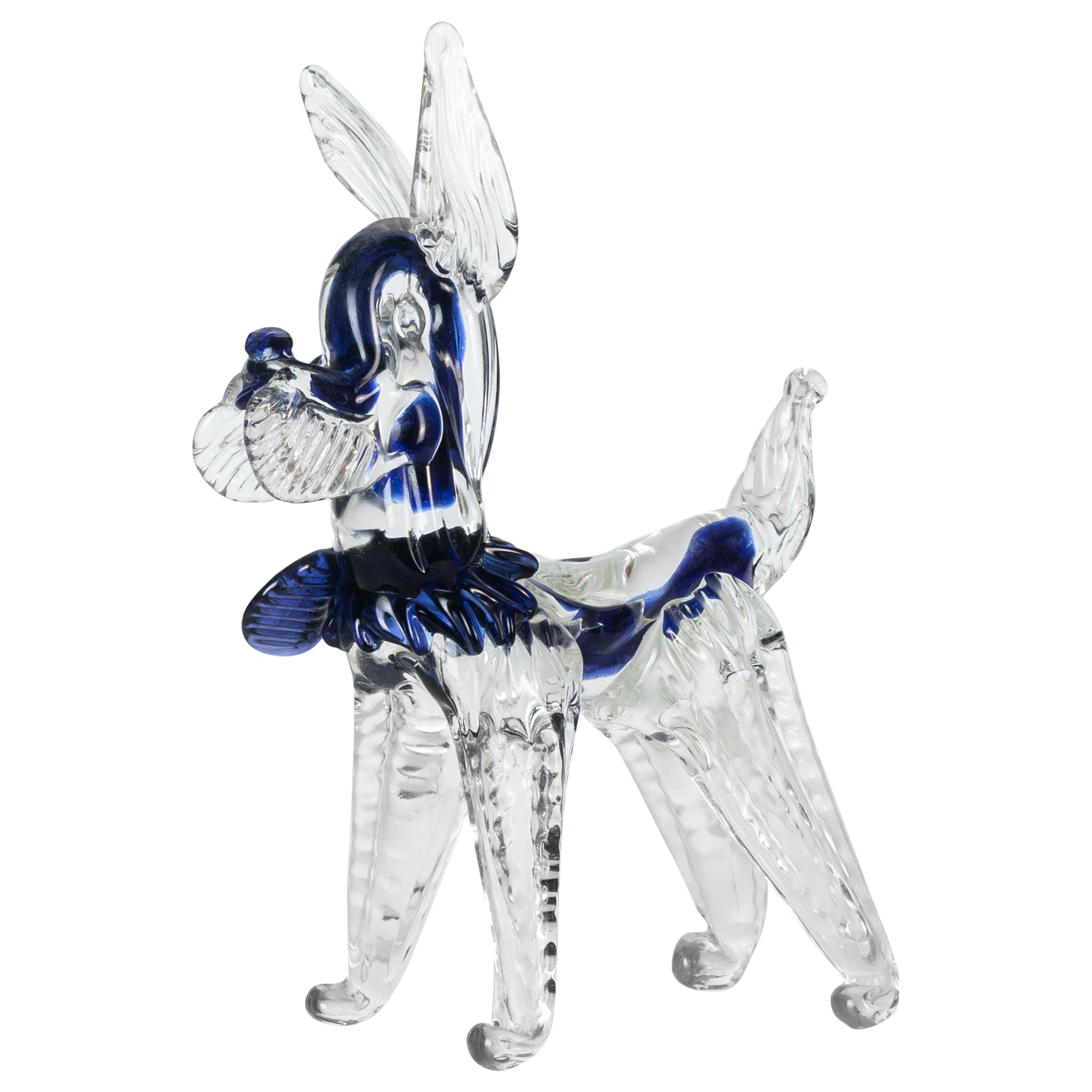 Vintage Murano Glass Dog, 1980s For Sale