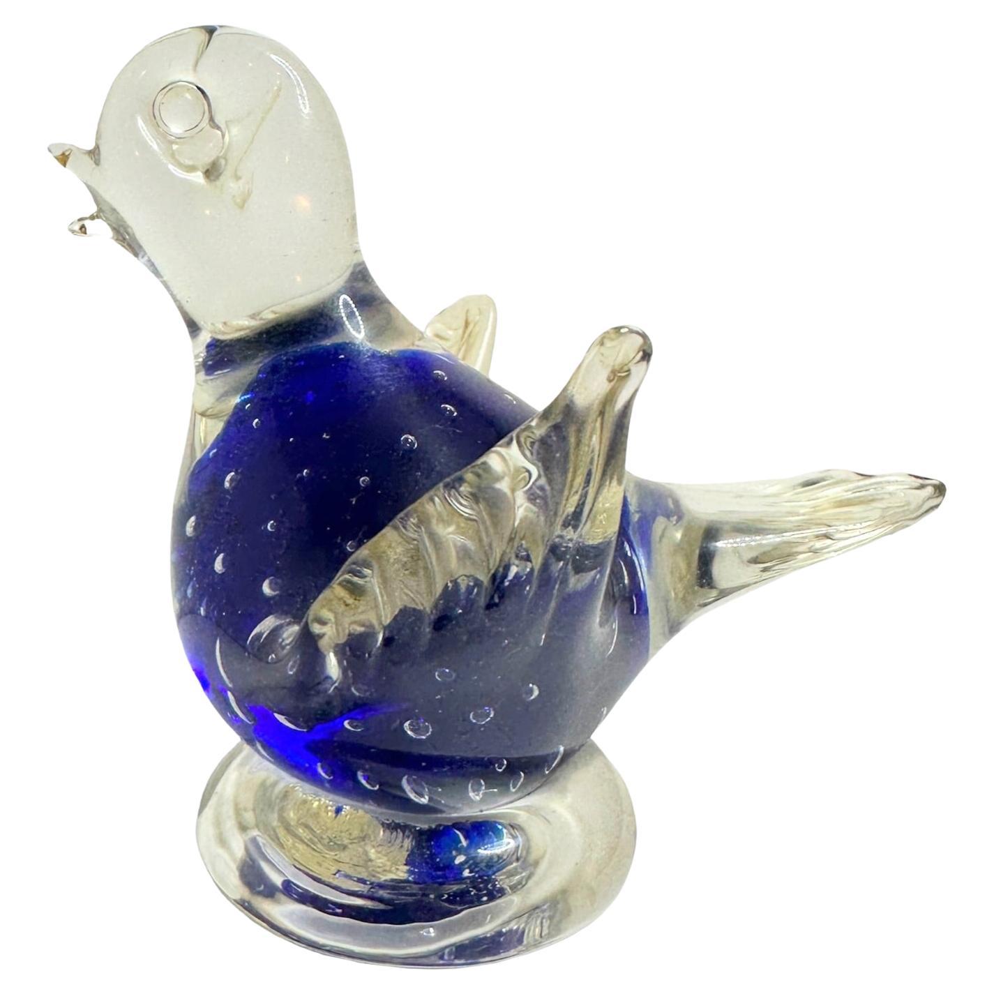 Vintage Murano Glass Dove Bird Paperweight, Italy 1960s For Sale