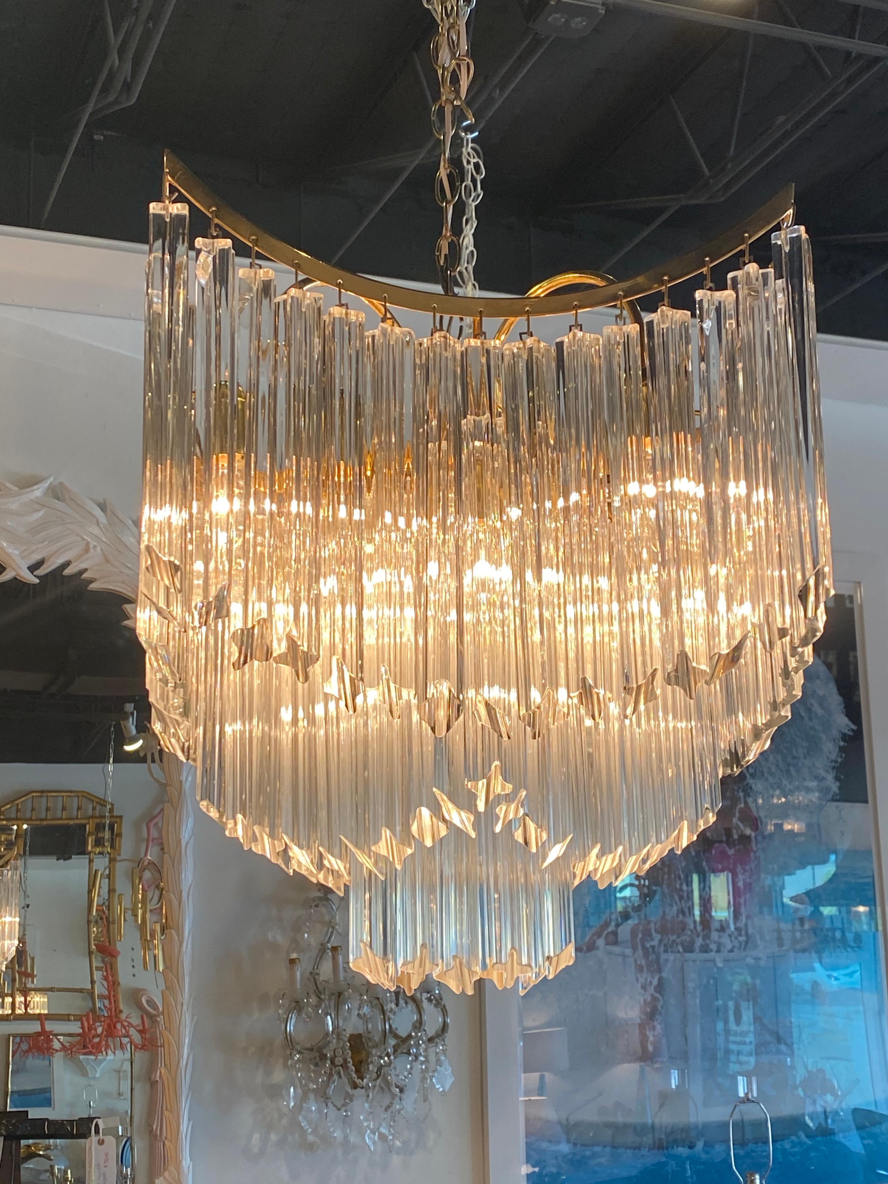 draped glass chandelier
