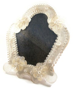 Specchio da toilette in vetro di Murano vintage, Italia, metà del XX secolo