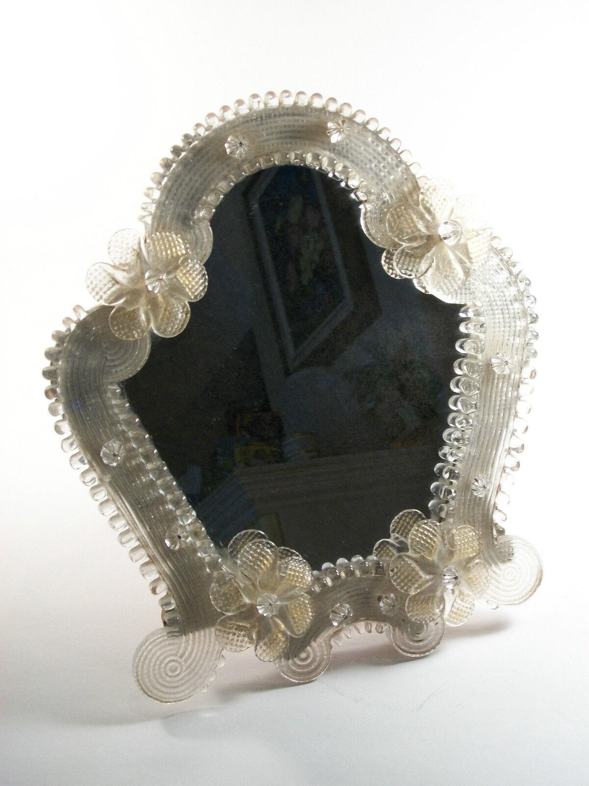 Vintage-Schminktisch/Vanity-Spiegel aus Muranoglas, Italien, Mitte 20. Jahrhundert (Glaskunst) im Angebot