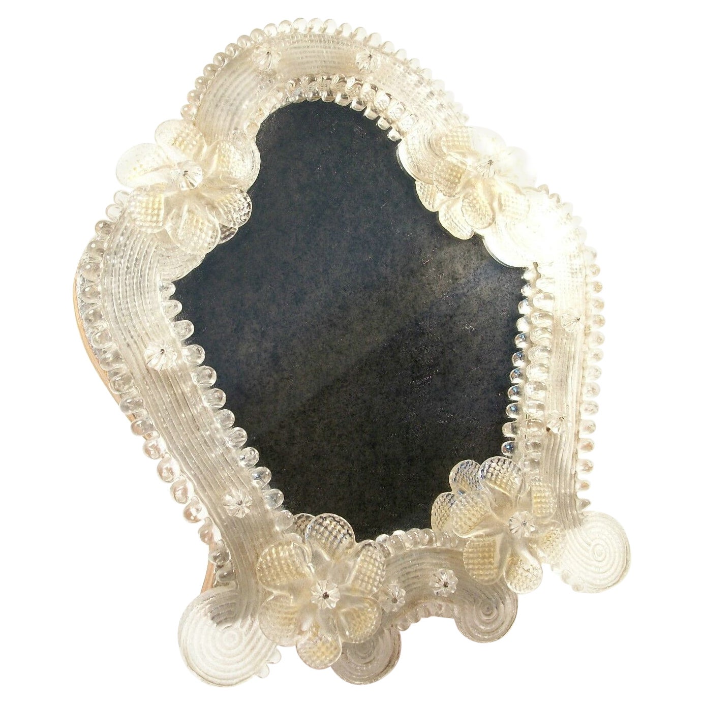 Vintage Murano Glass Dressing Table/Vanity Mirror, Italy, Mid 20th Century