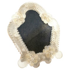 Miroir de coiffeuse/meuble de toilette vintage en verre de Murano, Italie, milieu du XXe siècle
