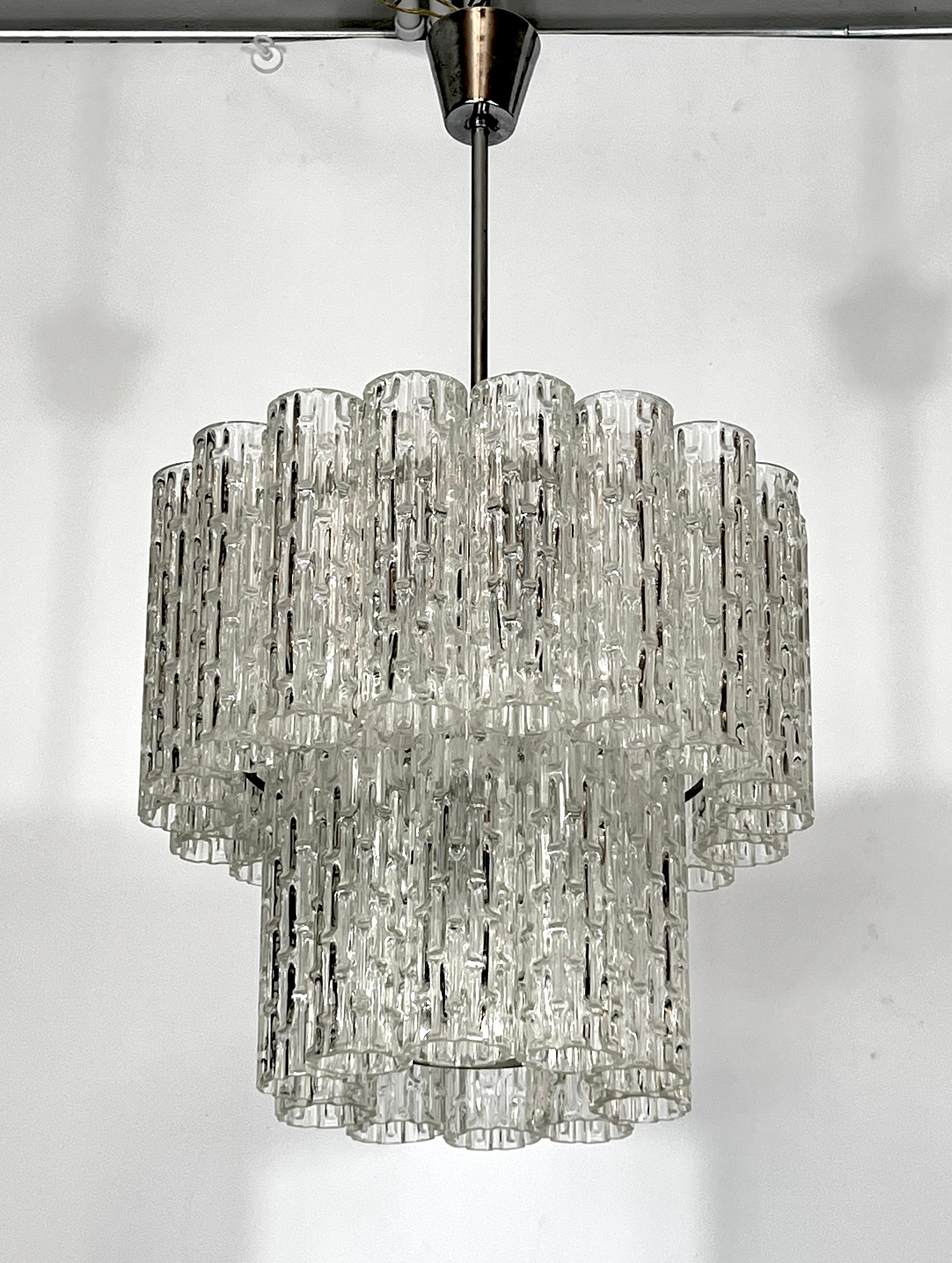 Vintage Murano Glass Elements Chandelier from 60s In Good Condition For Sale In Catania, CT