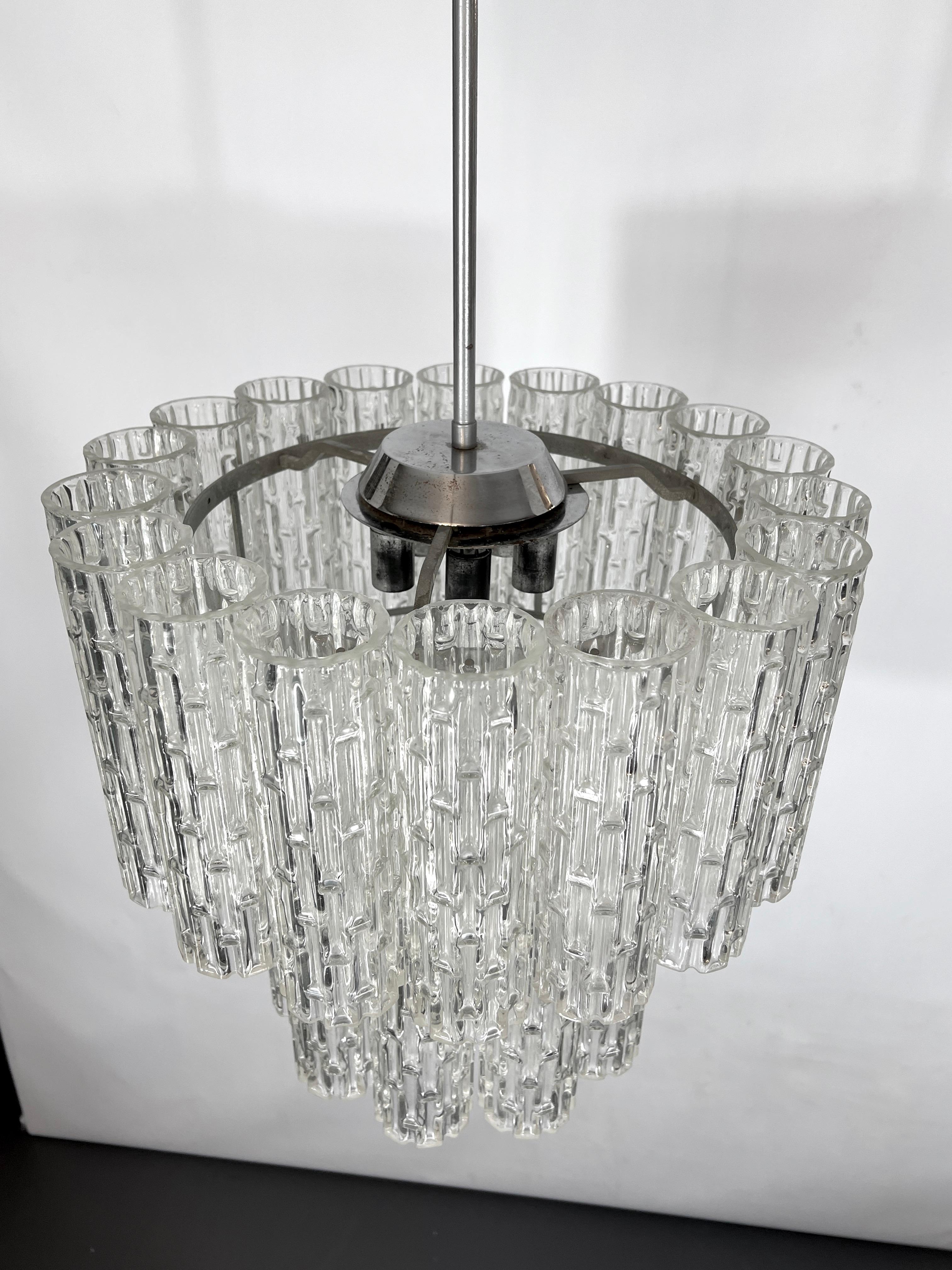 Vintage Murano Glass Elements Chandelier from 60s For Sale 3