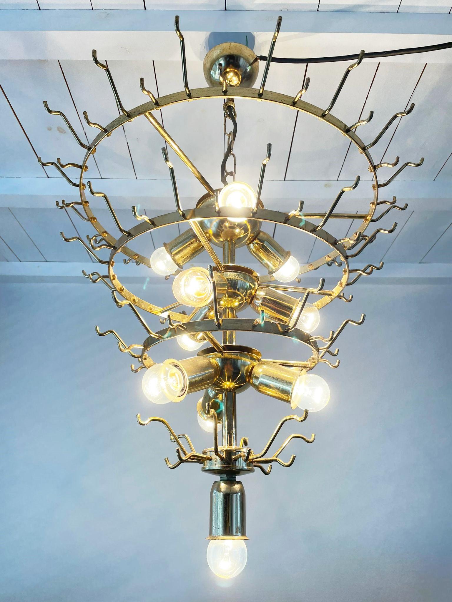 Italian Vintage Murano Glass Feather Chandelier, 1970s
