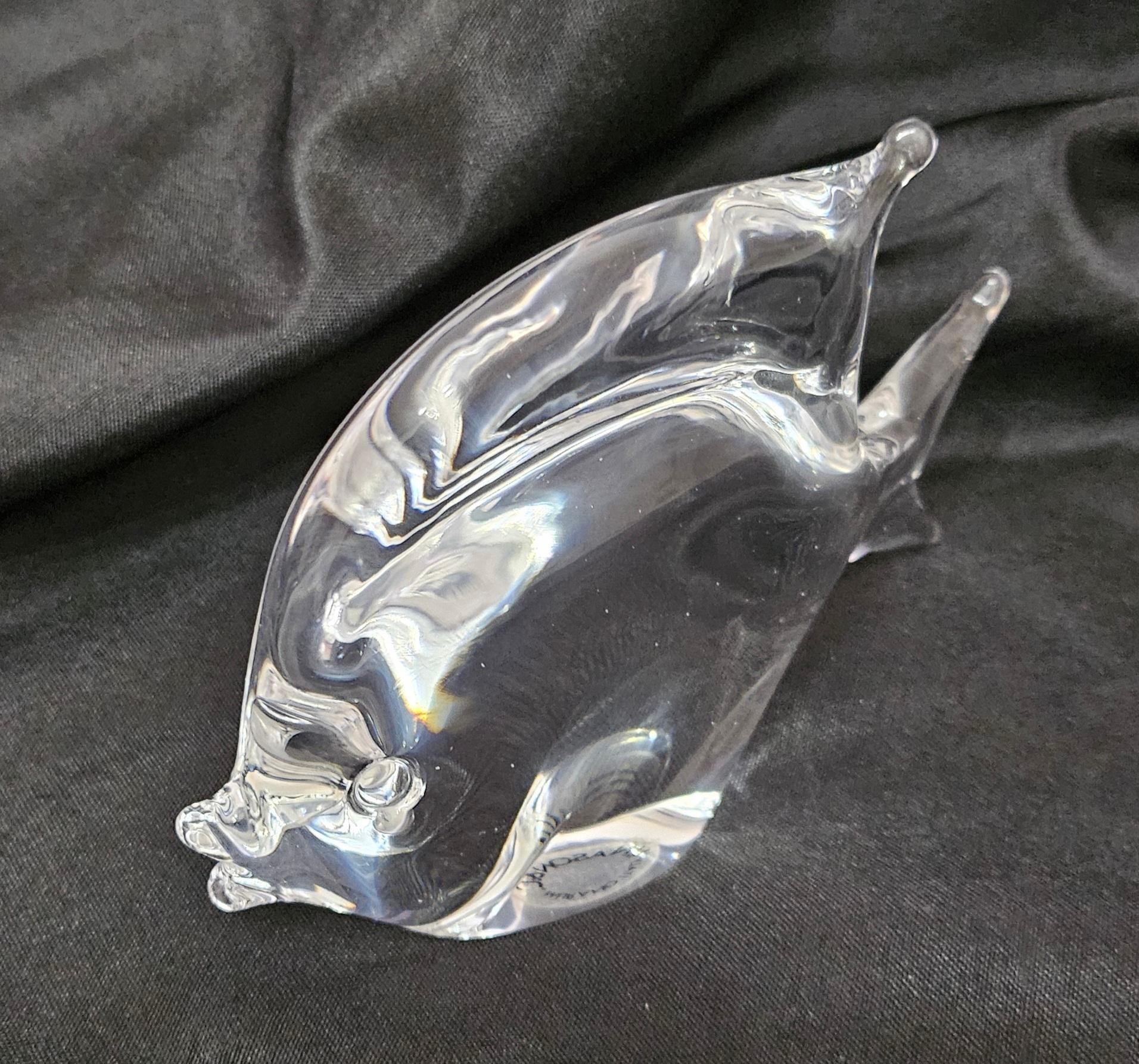 Mid-Century Modern Vintage Murano Glass Fish by V. Nason, Italy. Labelled thusly. For Sale