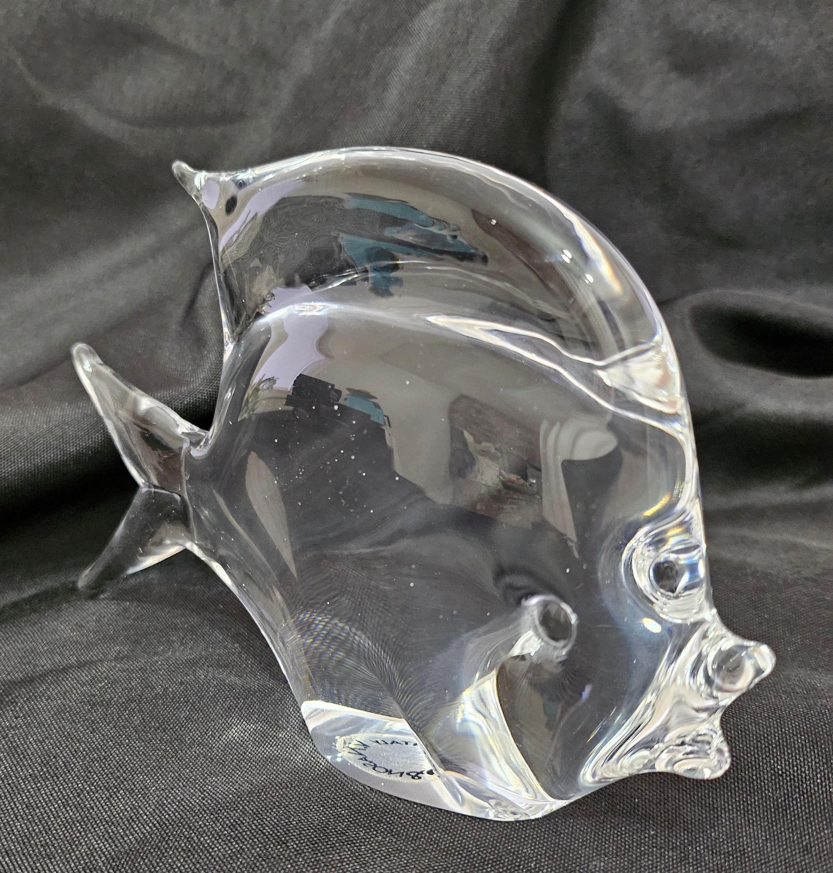 20th Century Vintage Murano Glass Fish by V. Nason, Italy. Labelled thusly. For Sale