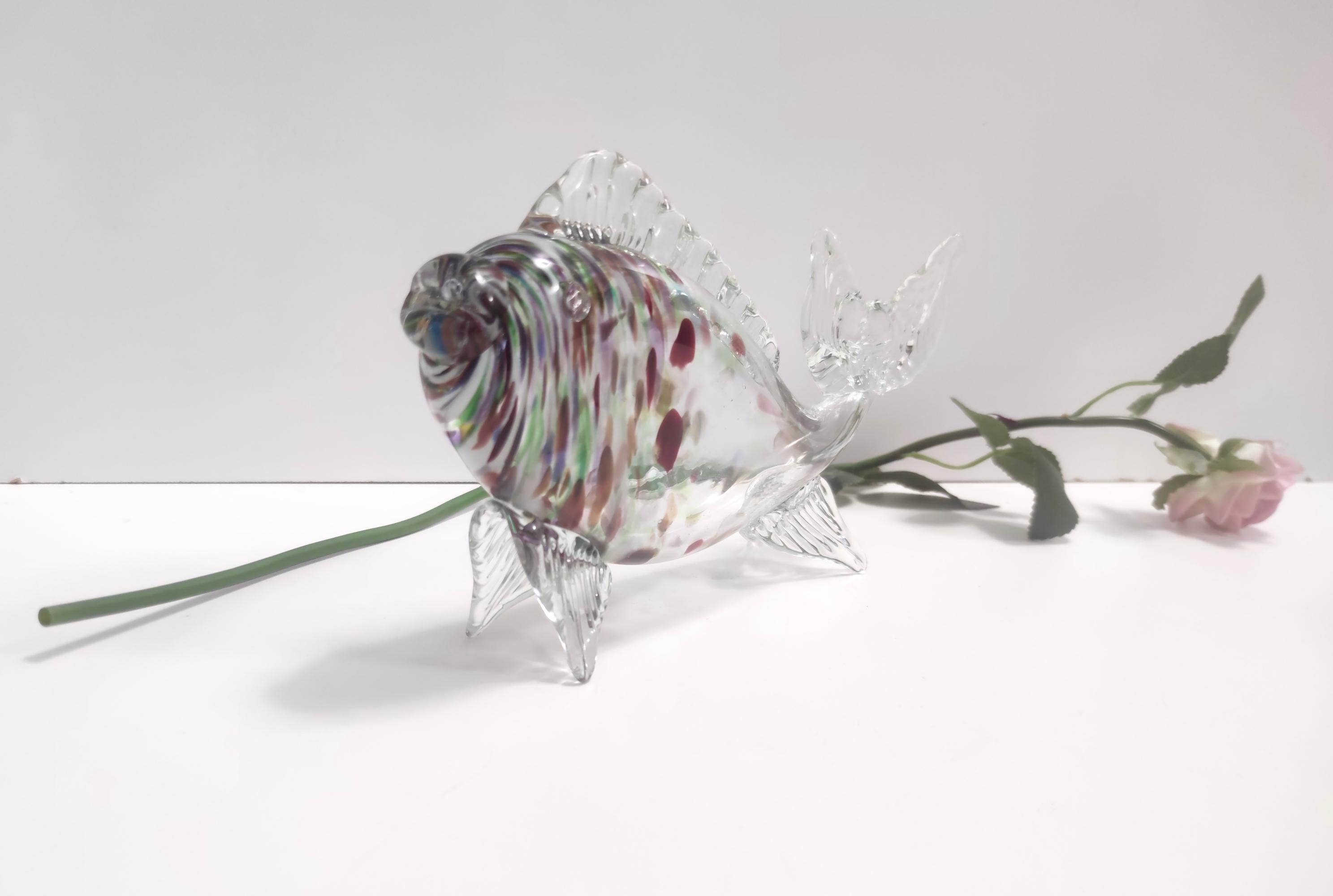 Mid-Century Modern Vintage Murano Glass Fish Decorative Figurine by Fratelli Toso, Italy For Sale