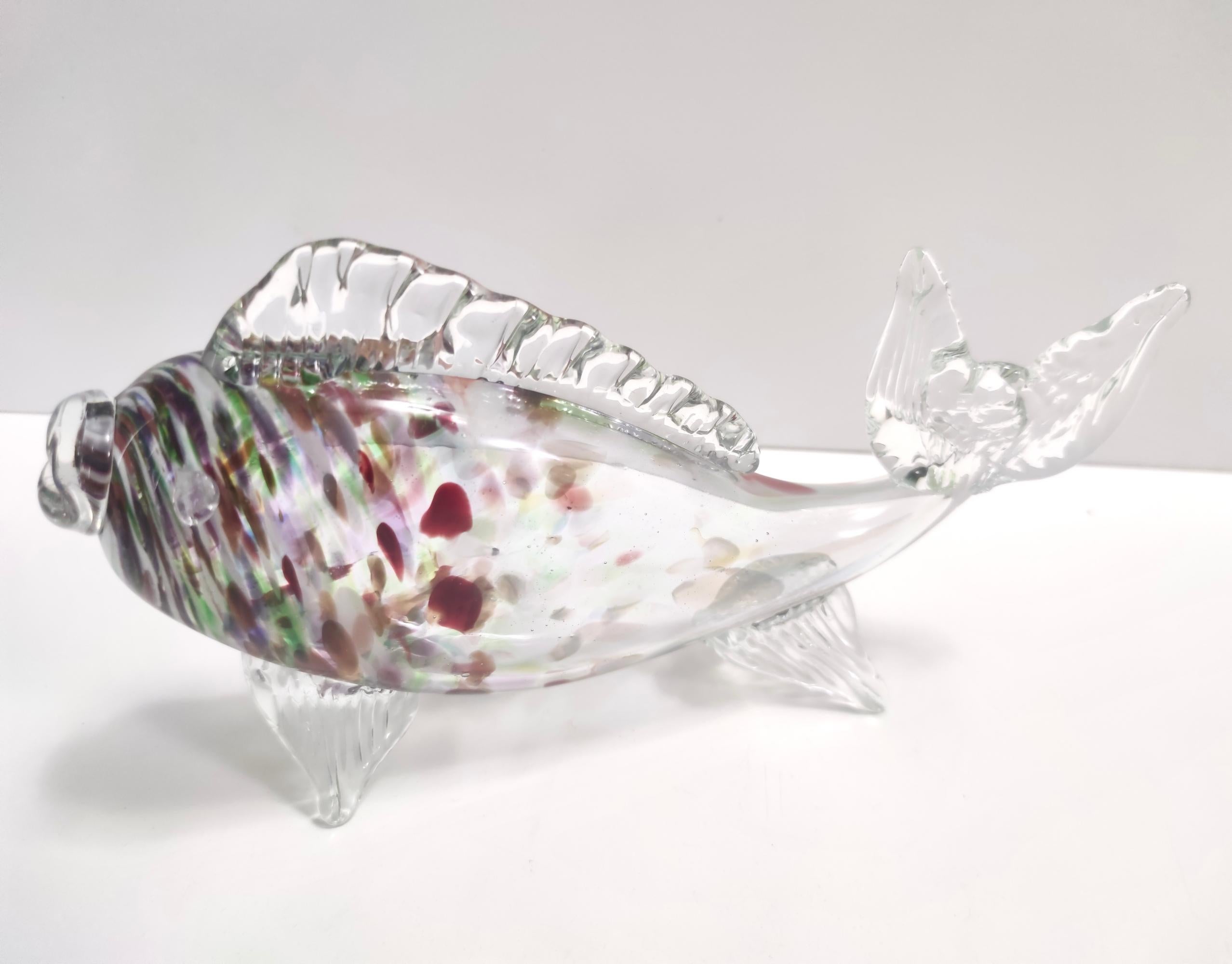Italian Vintage Murano Glass Fish Decorative Figurine by Fratelli Toso, Italy For Sale