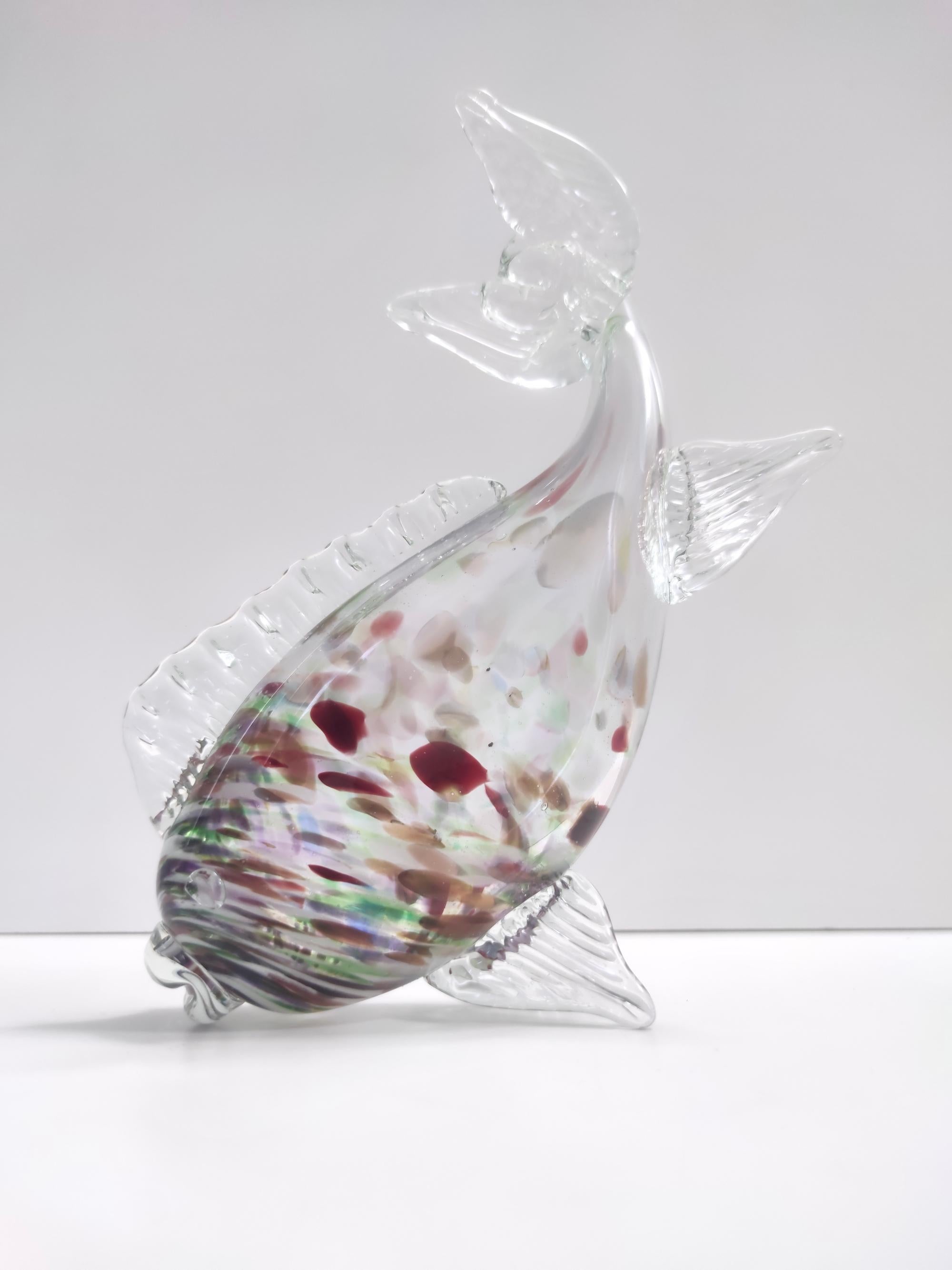 Vintage Murano Glass Fish Decorative Figurine by Fratelli Toso, Italy In Excellent Condition For Sale In Bresso, Lombardy
