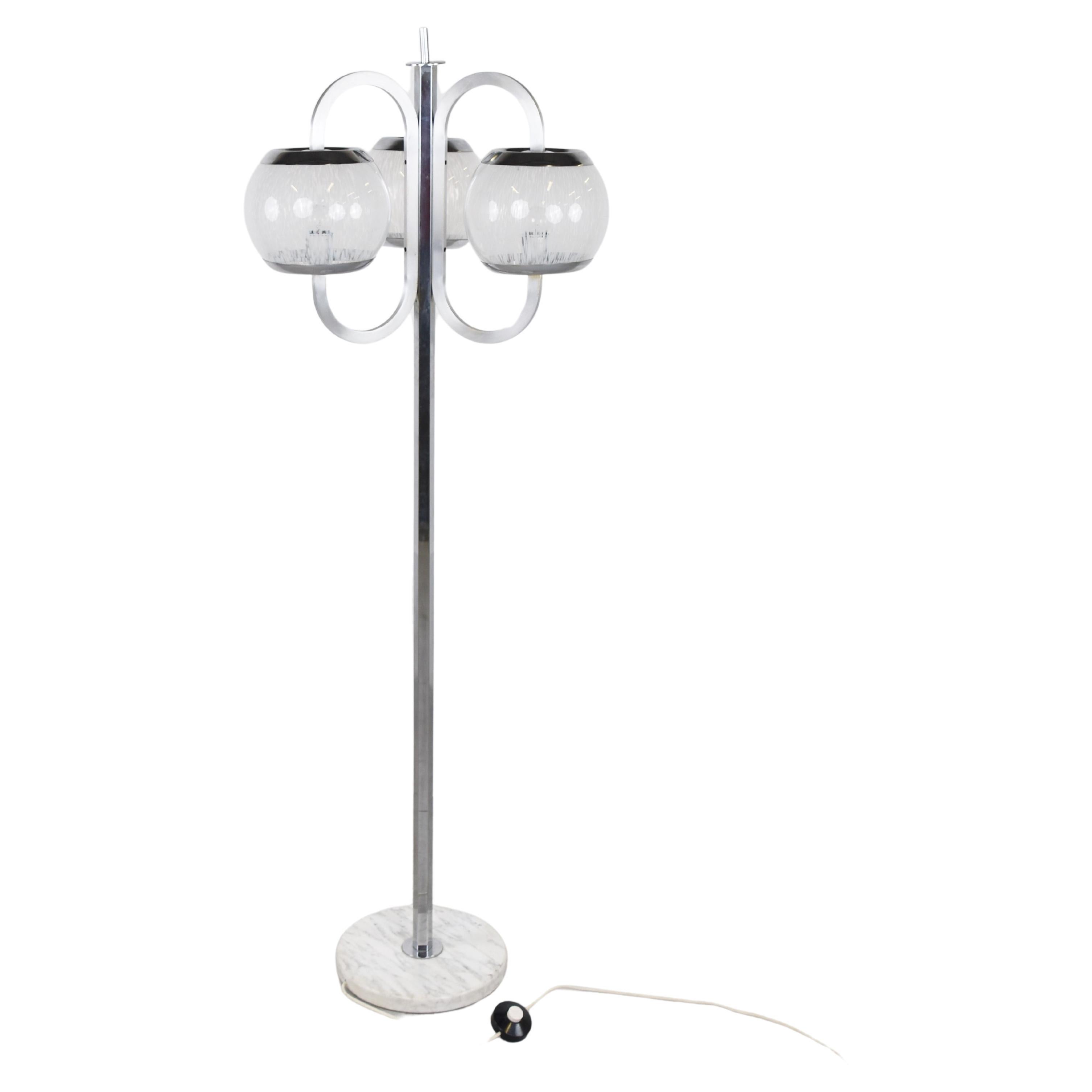 Glamorous and Rare Vintage Murano Floor Lamp of Crimson and Gold at 1stDibs