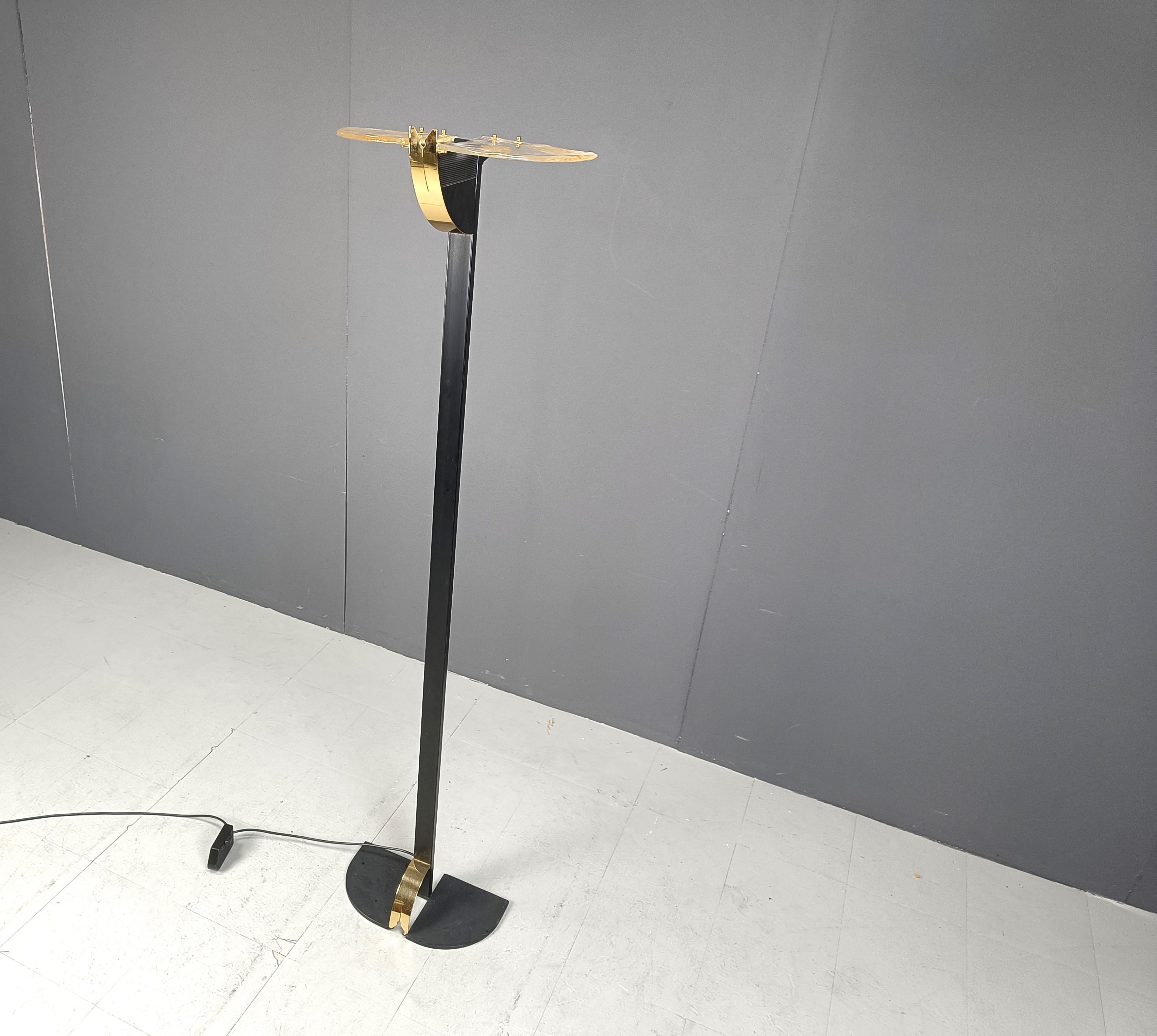 Italian Vintage murano glass floor lamp, 1980s For Sale