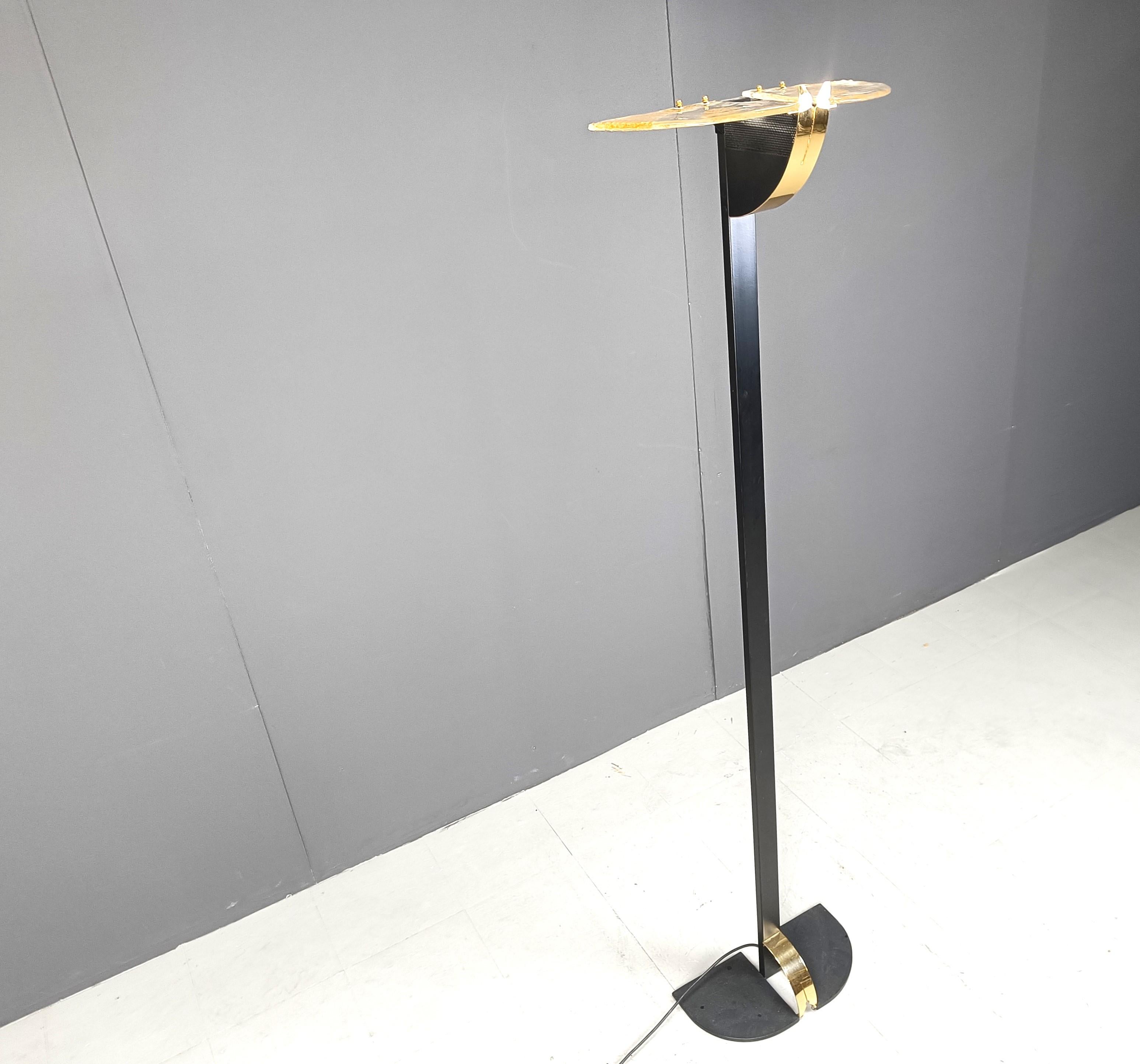 Vintage murano glass floor lamp, 1980s In Good Condition For Sale In Leuven, Vlaams Gewest