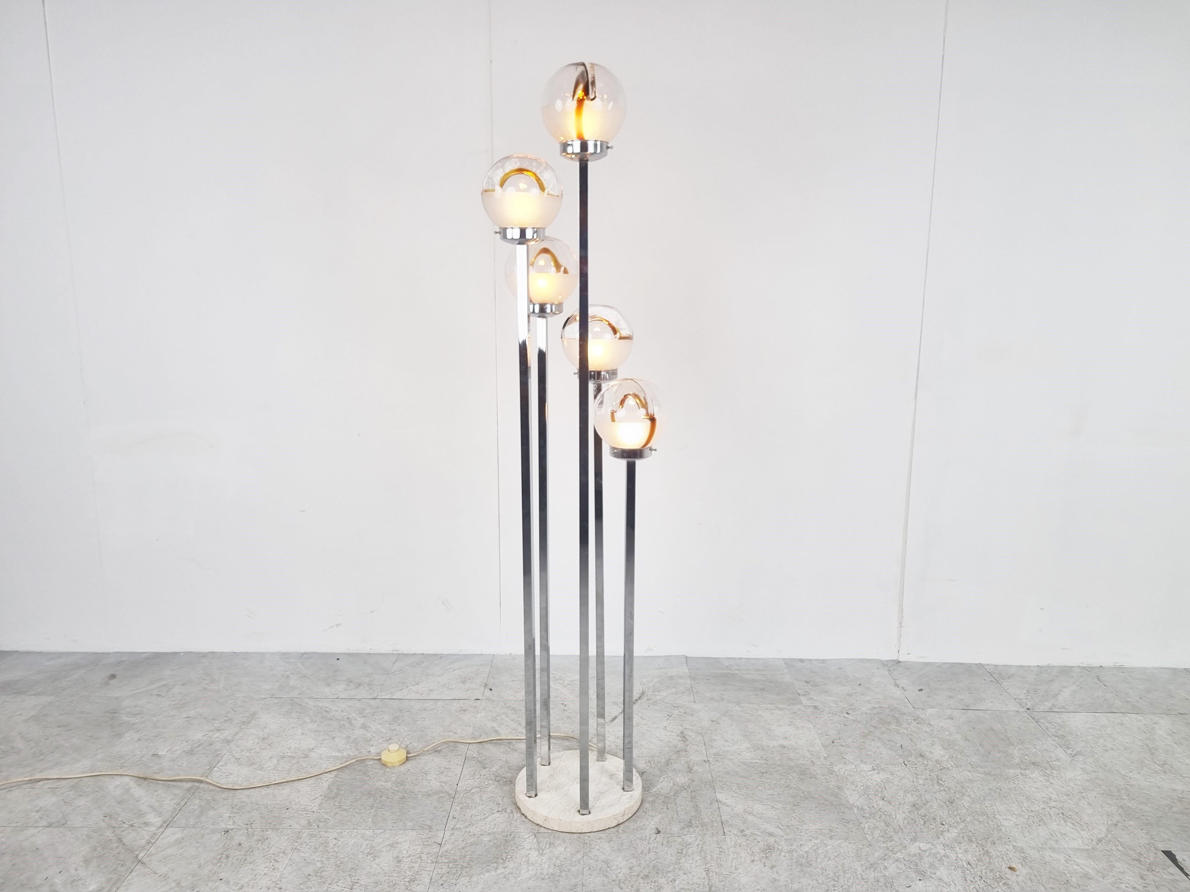 Space Age Vintage Murano Glass Floor Lamp by Av Mazzega, 1970s