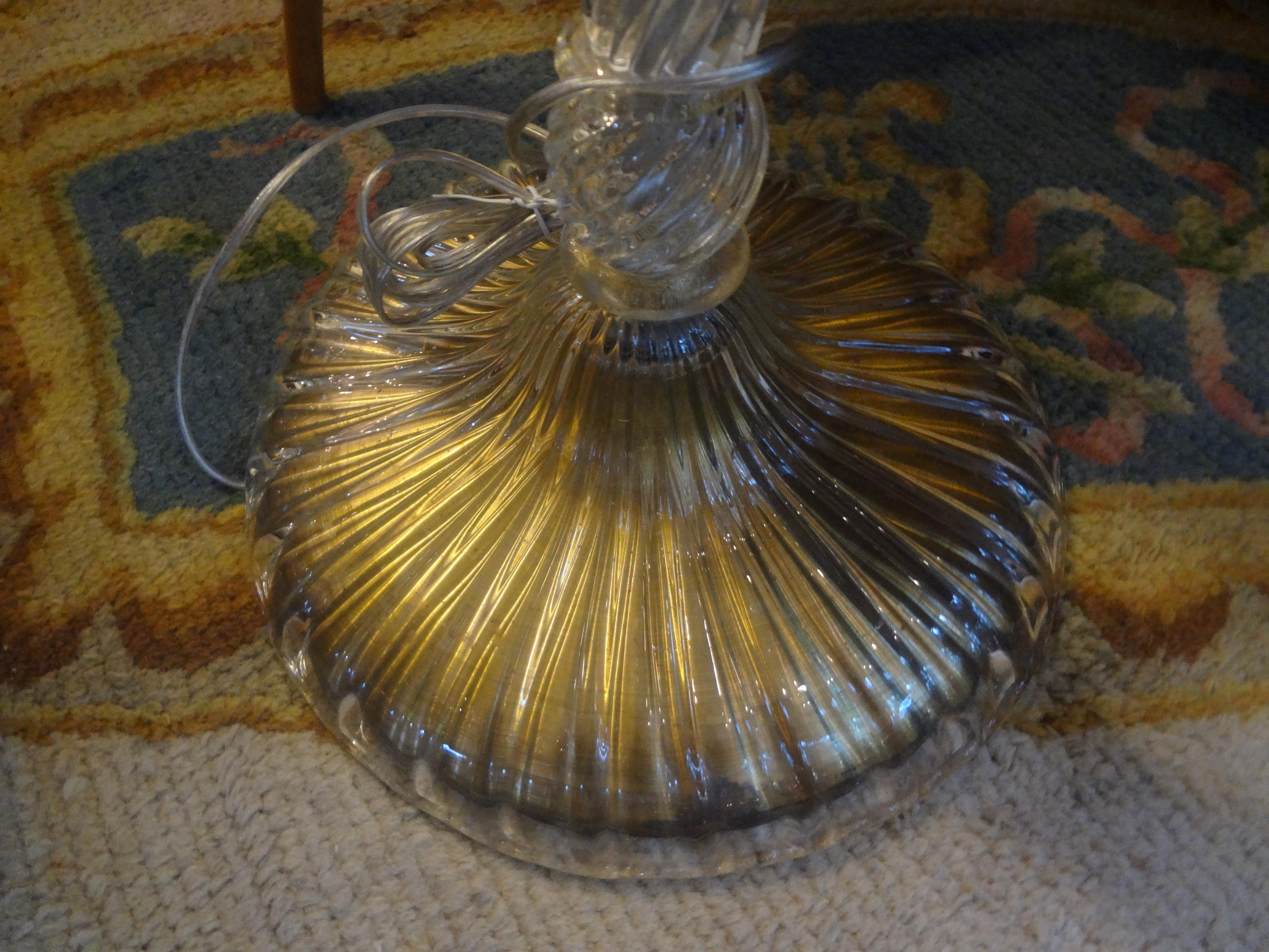 Hollywood Regency Vintage Murano Glass Floor Lamp by Barovier For Sale