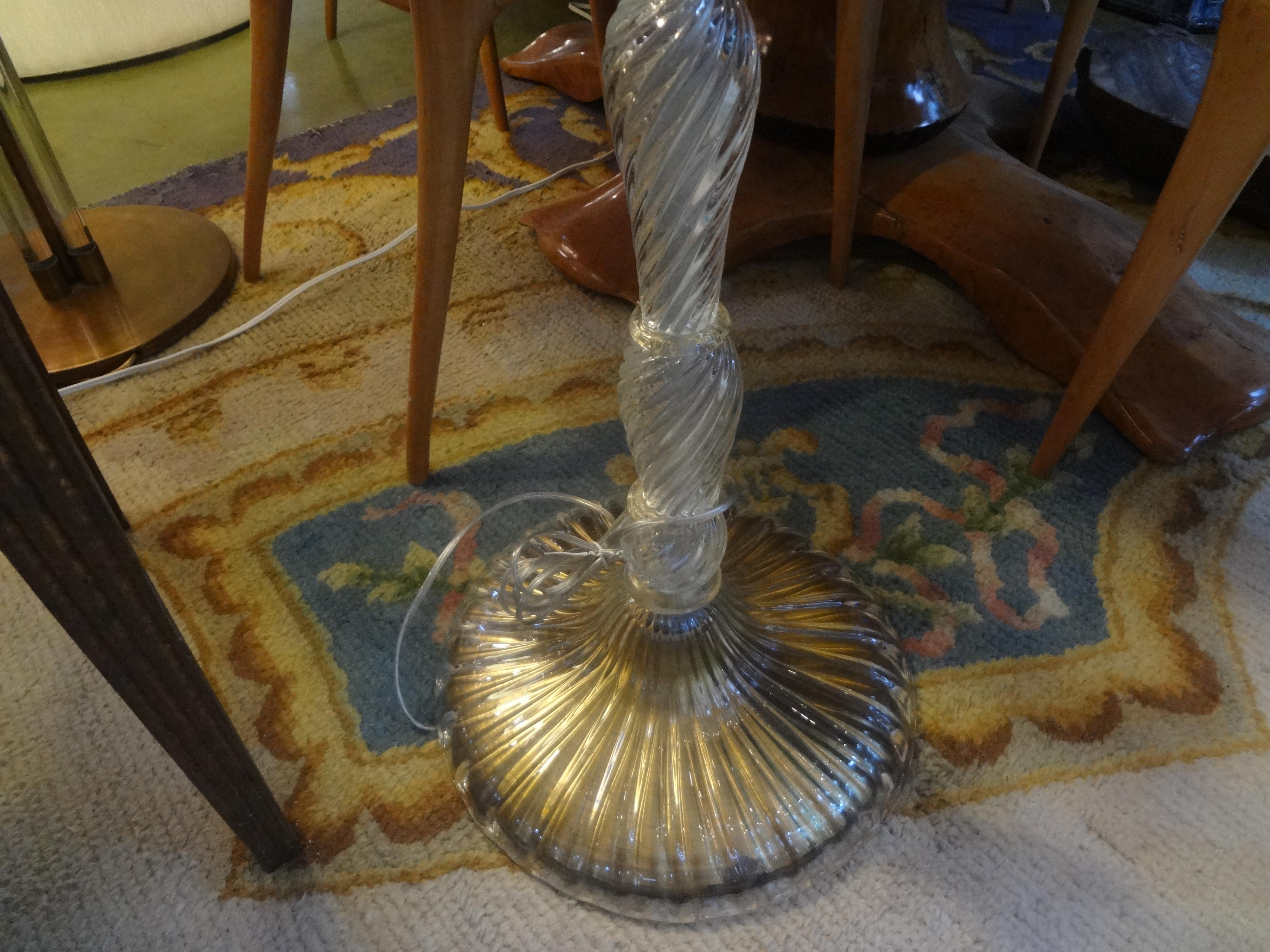 Blown Glass Vintage Murano Glass Floor Lamp by Barovier For Sale