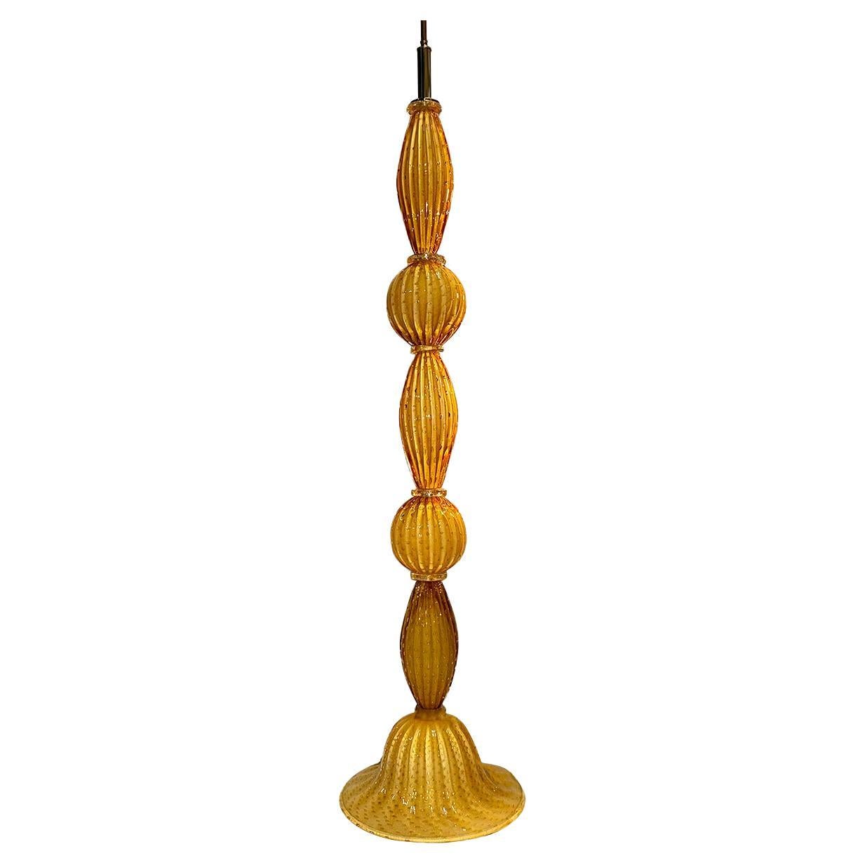 Lampadaire vintage en verre de Murano