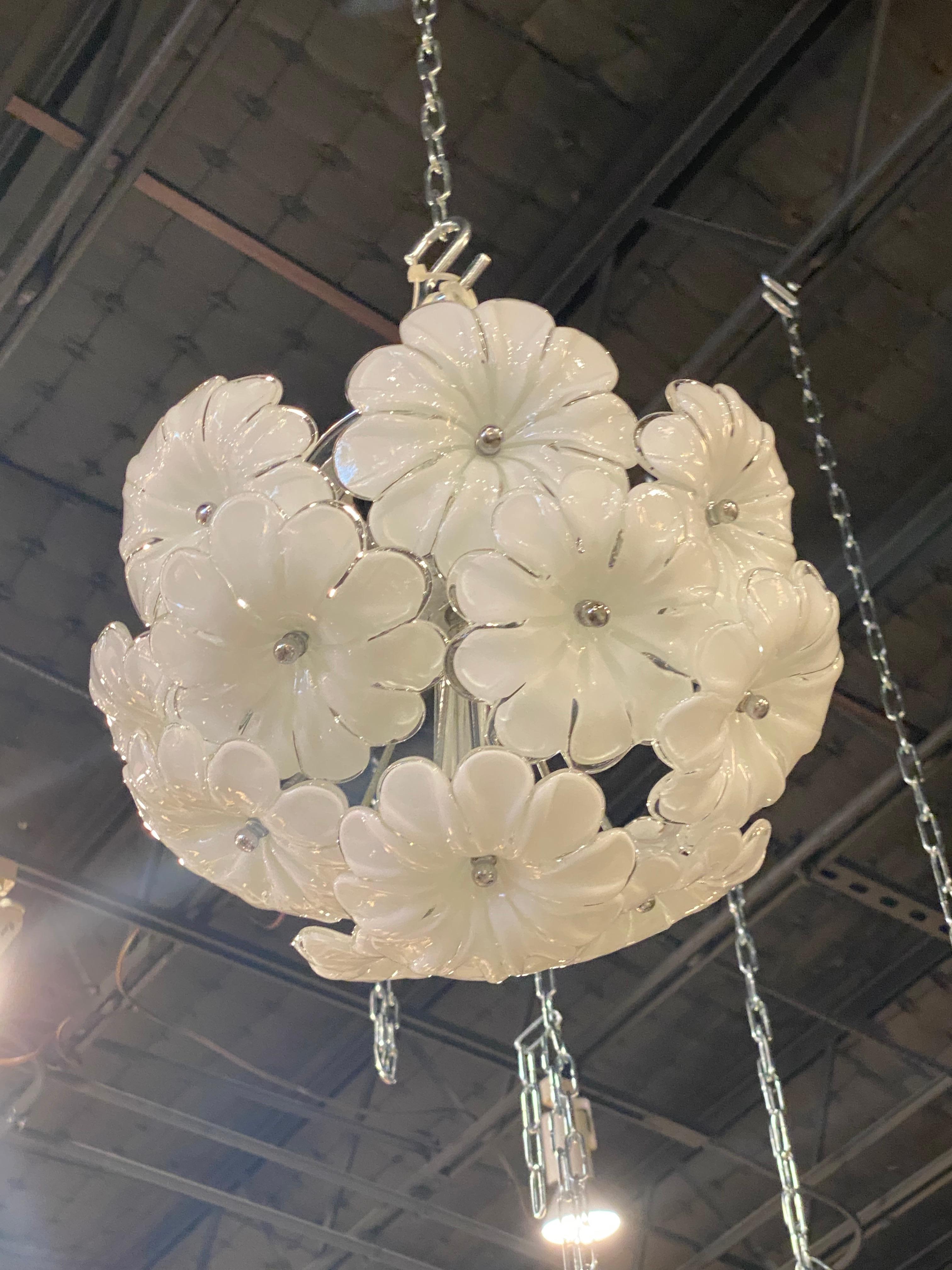 glass flower ceiling light