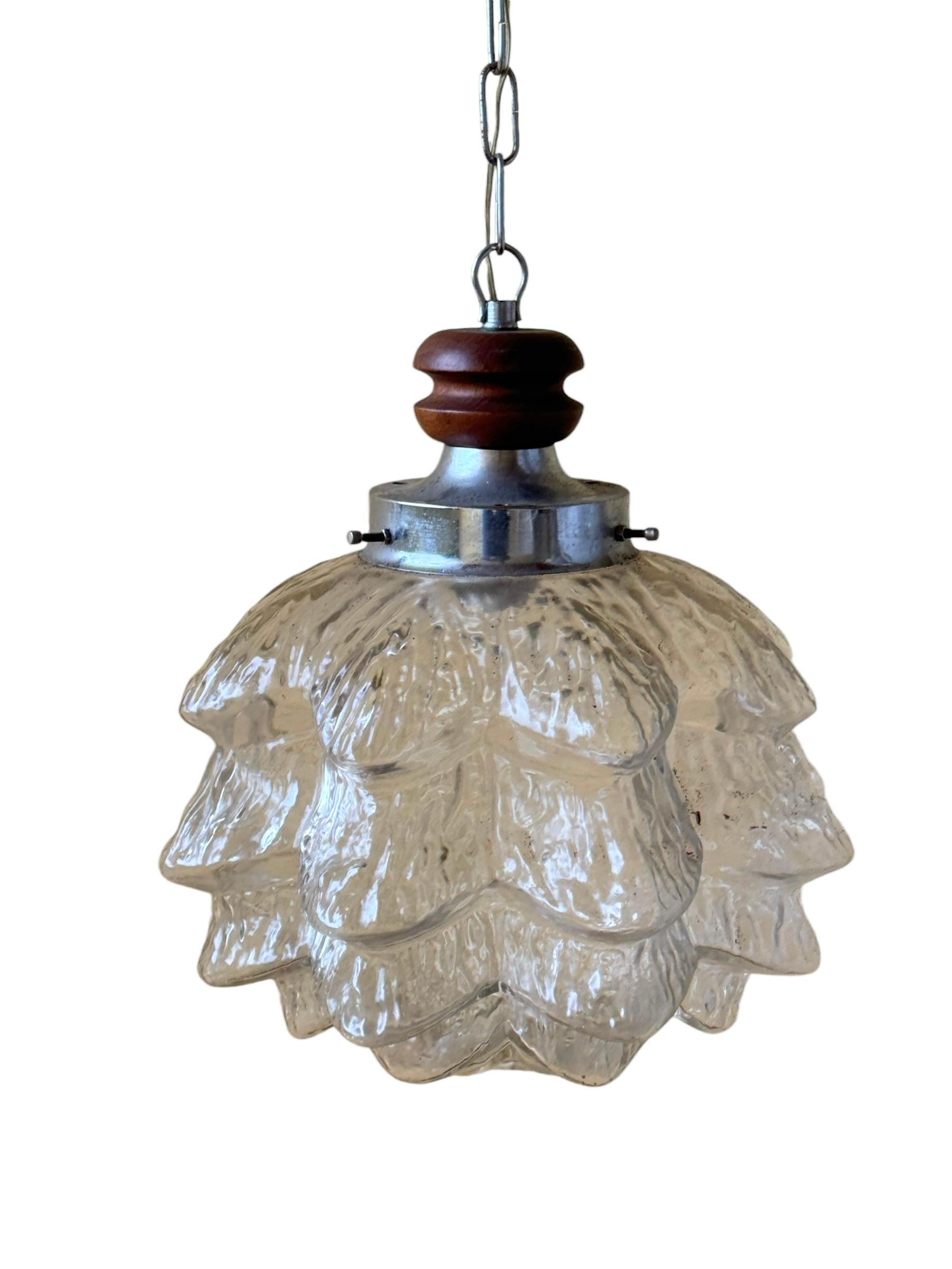 Ciondolo lampadario a fiore o carciofo in vetro di Murano, Italia 1960 In condizioni buone in vendita a Nuernberg, DE