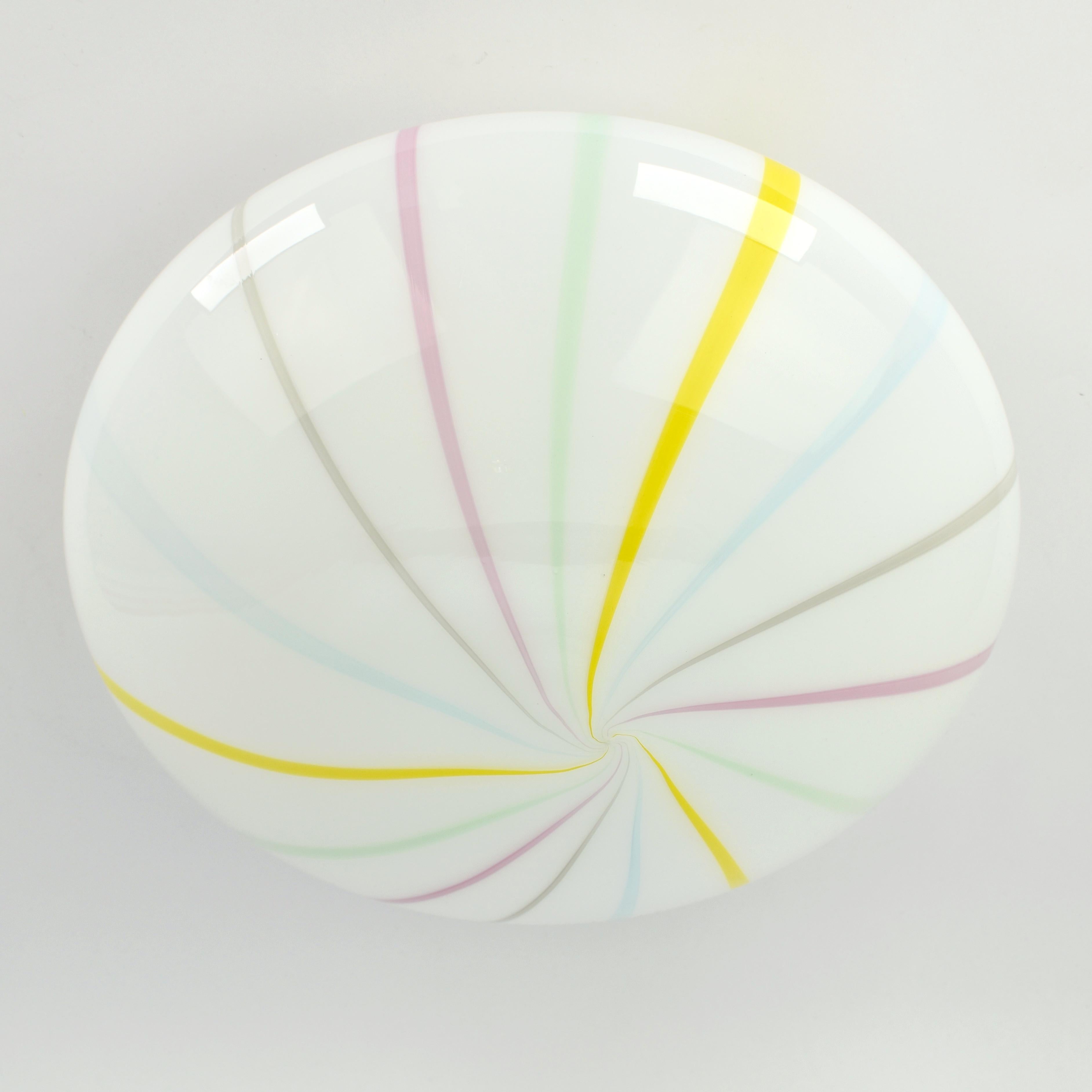 Vintage Murano Glass Flush Mount in Pastel Candy Colours For Sale