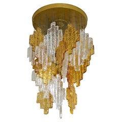 Vintage Murano Glass Flushmount Chandelier