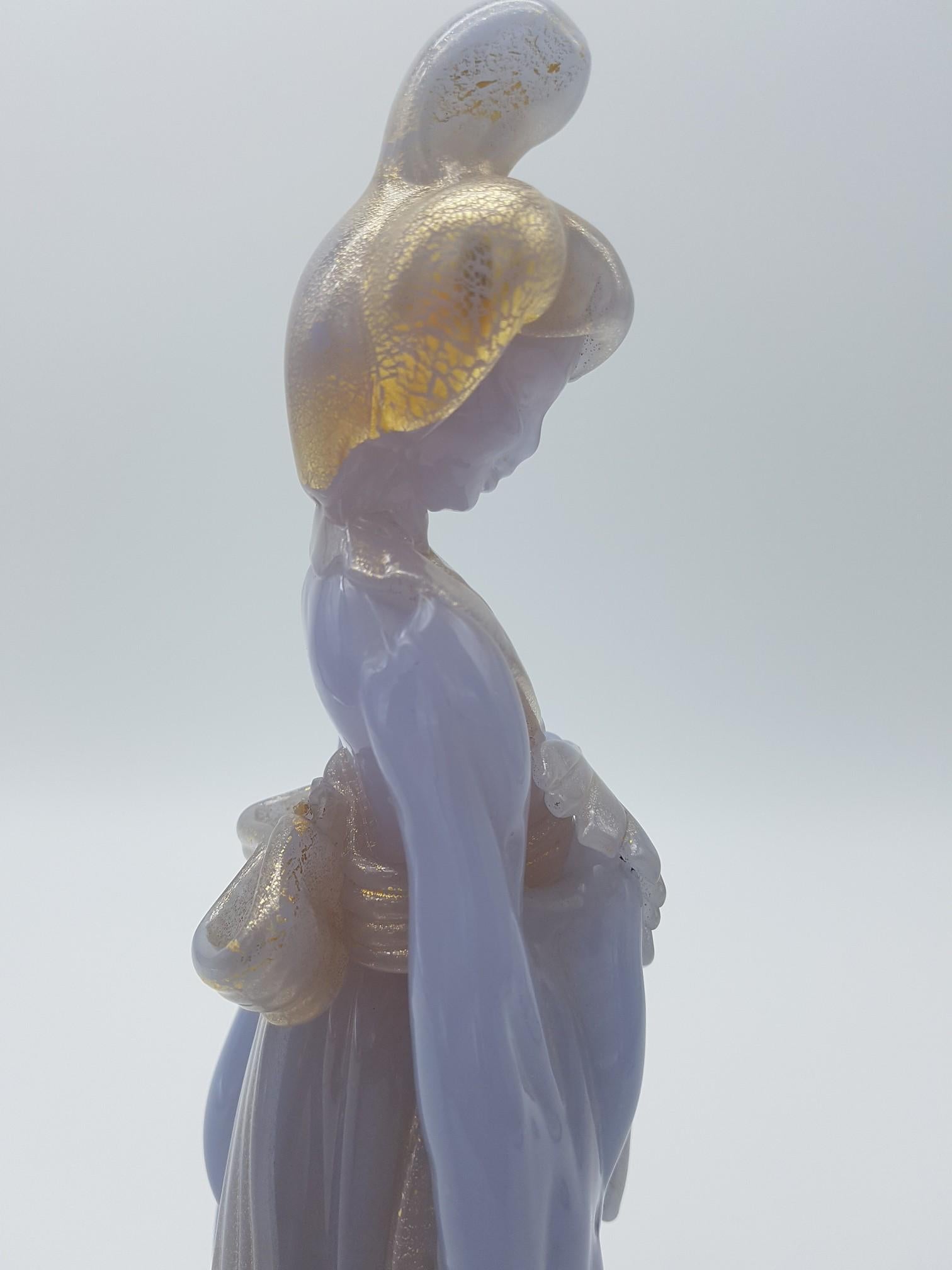 Vintage Murano Glass Geisha Figurine by Ermanno Nason at Cenedese, Late 1960s For Sale 2