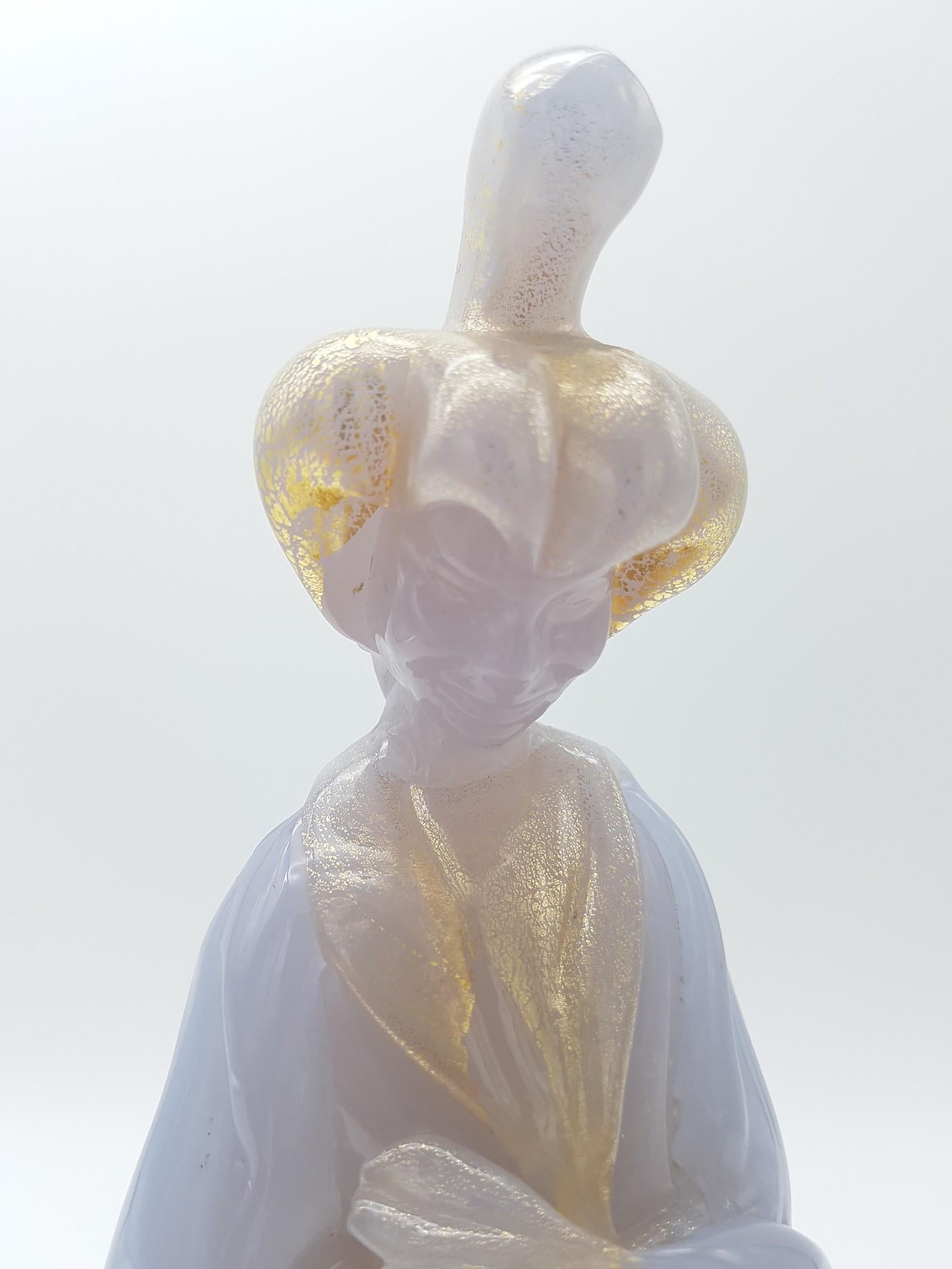 Vintage Murano Glass Geisha Figurine by Ermanno Nason at Cenedese, Late 1960s For Sale 3