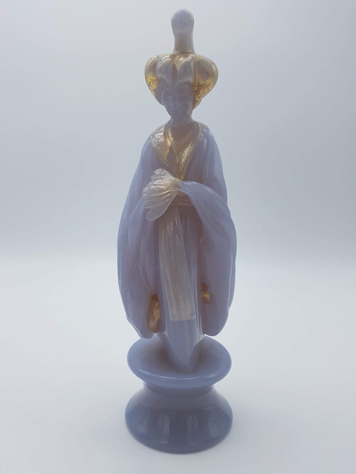 Vintage Murano Glass Geisha Figurine by Ermanno Nason at Cenedese, Late 1960s For Sale 4