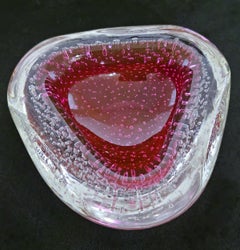 Murano Glass Geode Bowl with Bullicante by Archimede Seguso