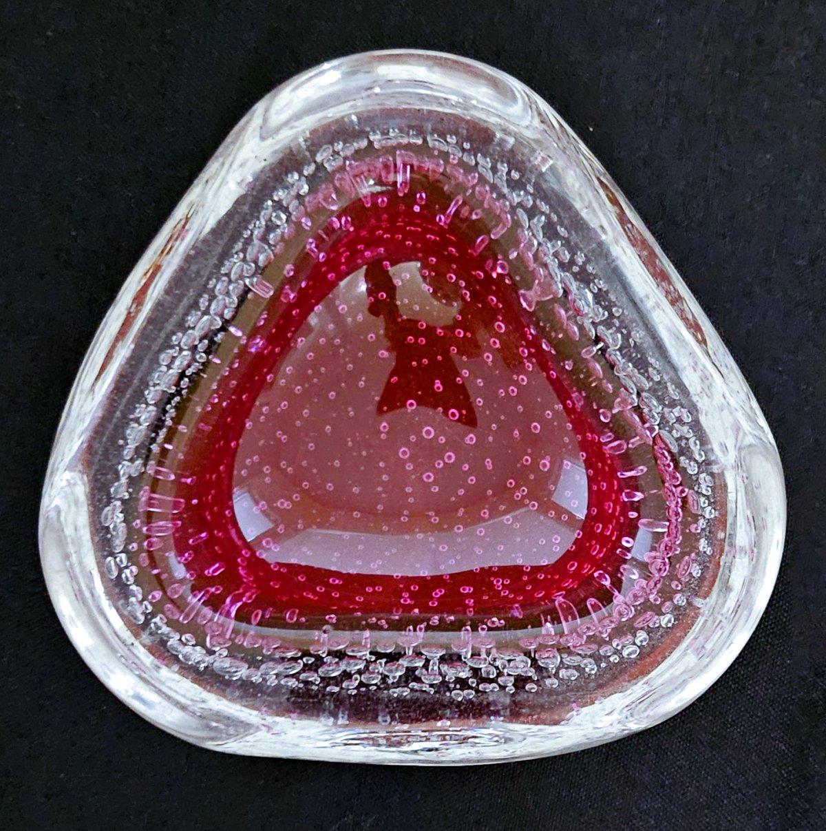 Mid-Century Modern Vintage Murano Glass Geode Bowl with Bullicante, by Archimede Seguso For Sale