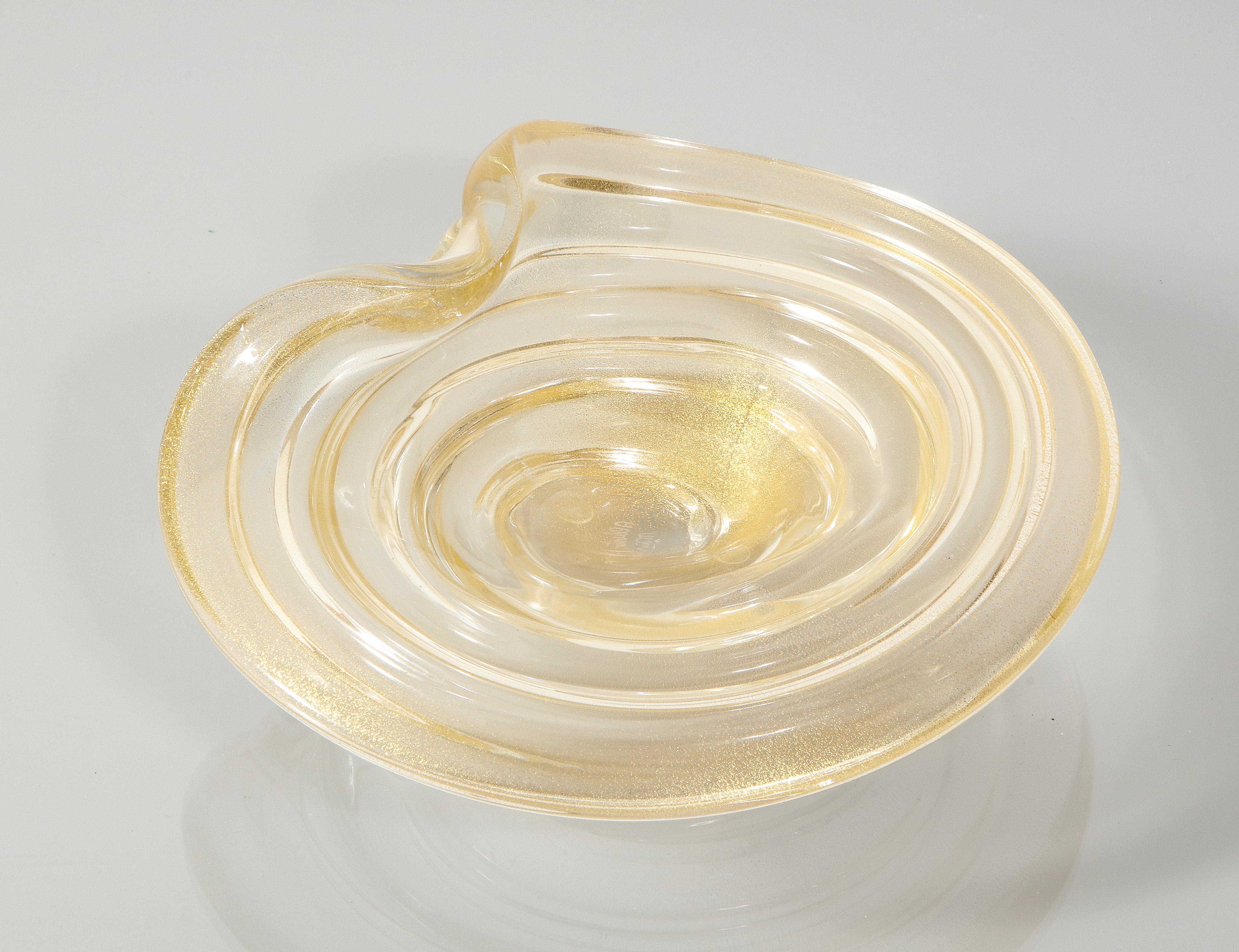 Alberto Dona Murano Aventurina Glass Dish 1970's #3 3