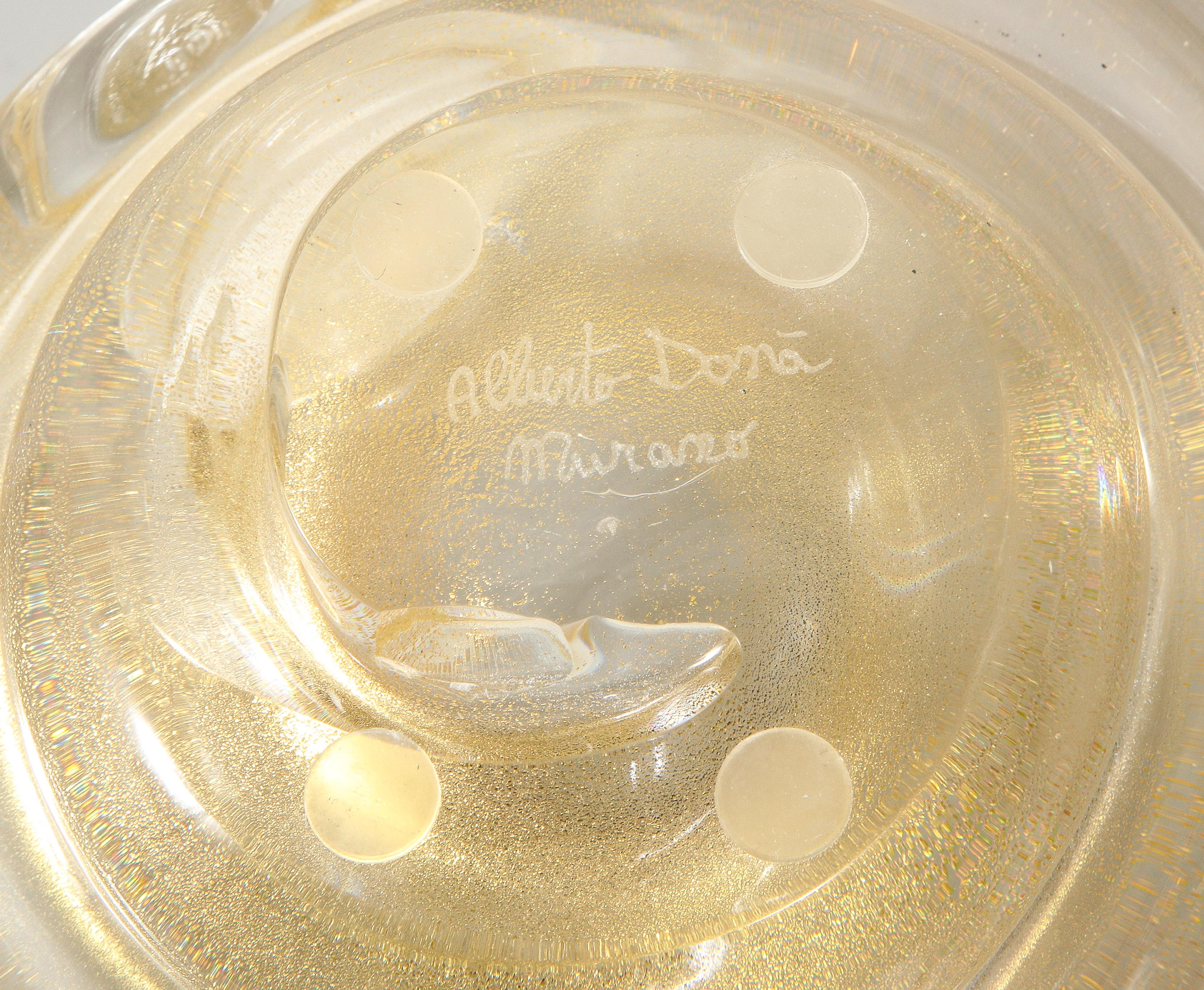 Alberto Dona Murano Aventurina Glass Dish 1970's #3 6