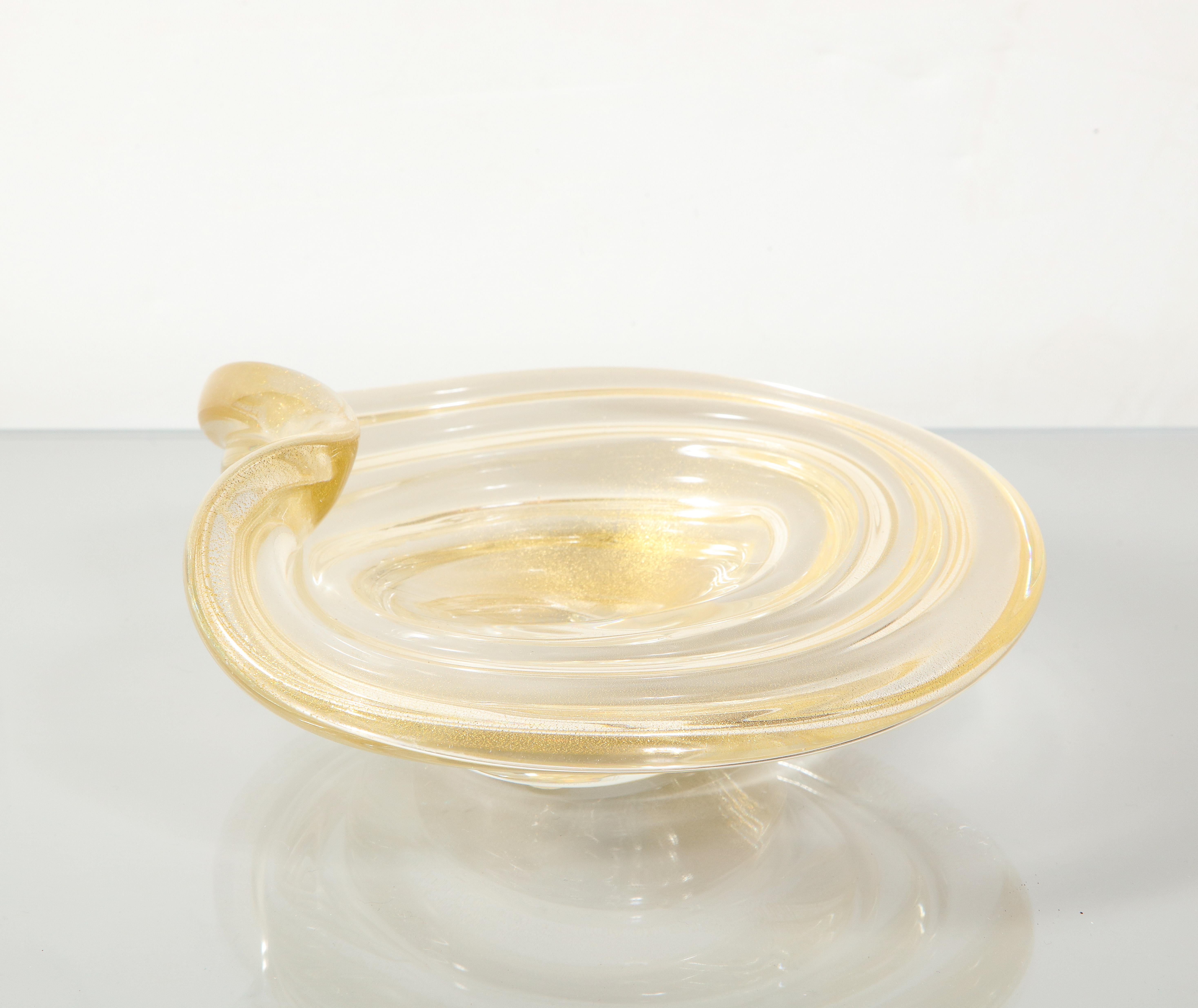Modern Alberto Dona Murano Aventurina Glass Dish 1970's #3
