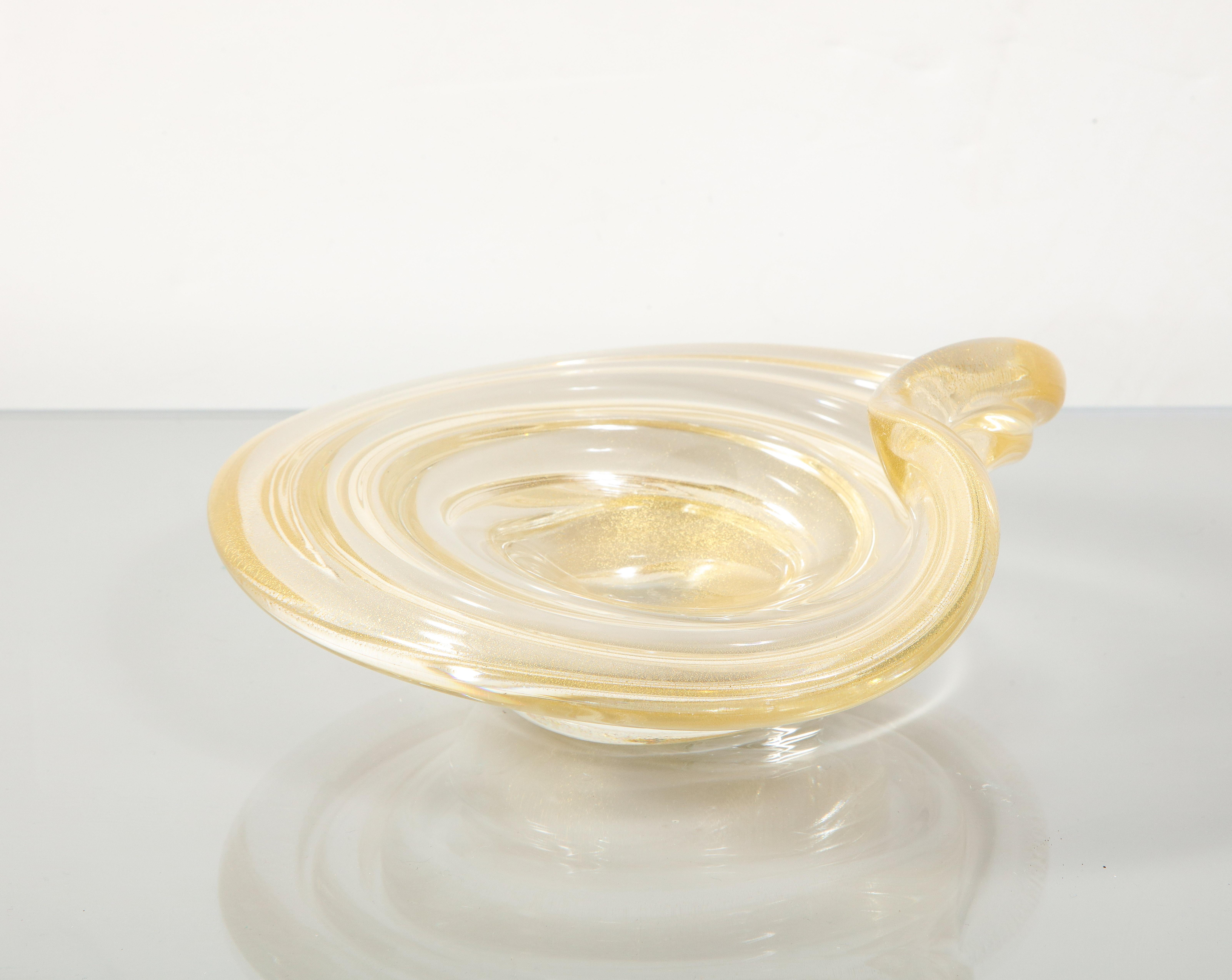 Alberto Dona Murano Aventurina Glass Dish 1970's #3 In Excellent Condition In New York, NY